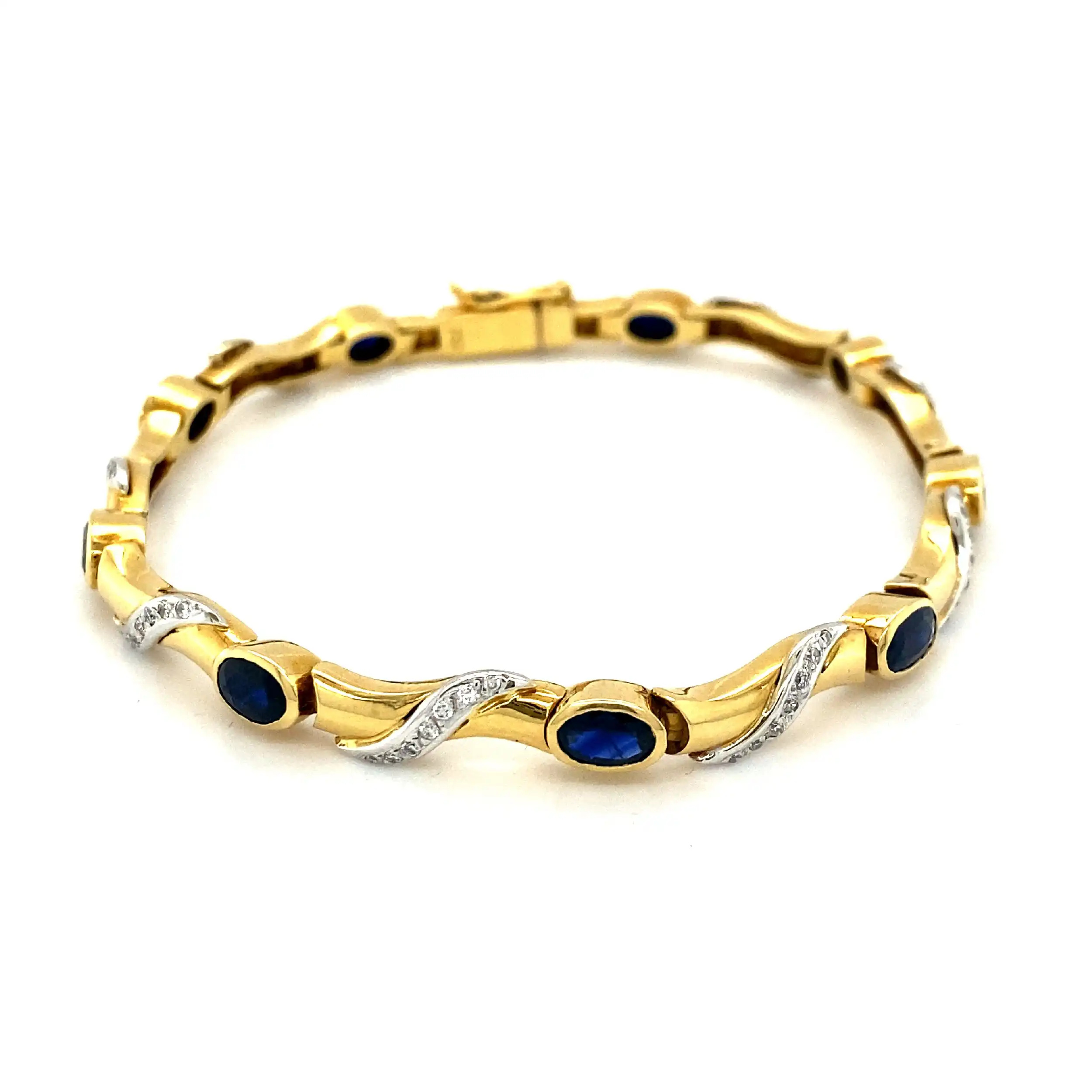 Armband Bicolor mit Saphiren und Brillanten Armband Bicolor mit Saphiren und Brillanten