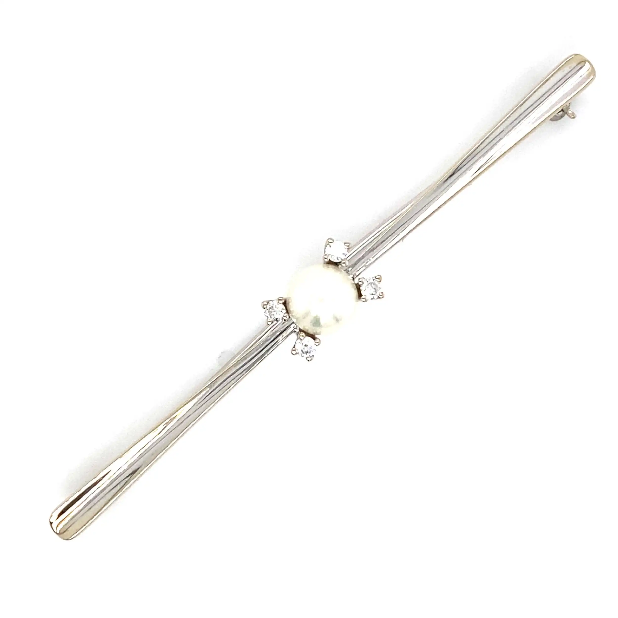 Nadel Weißgold mit Perle & Brillanten Nadel Weißgold mit Perle & Brillanten