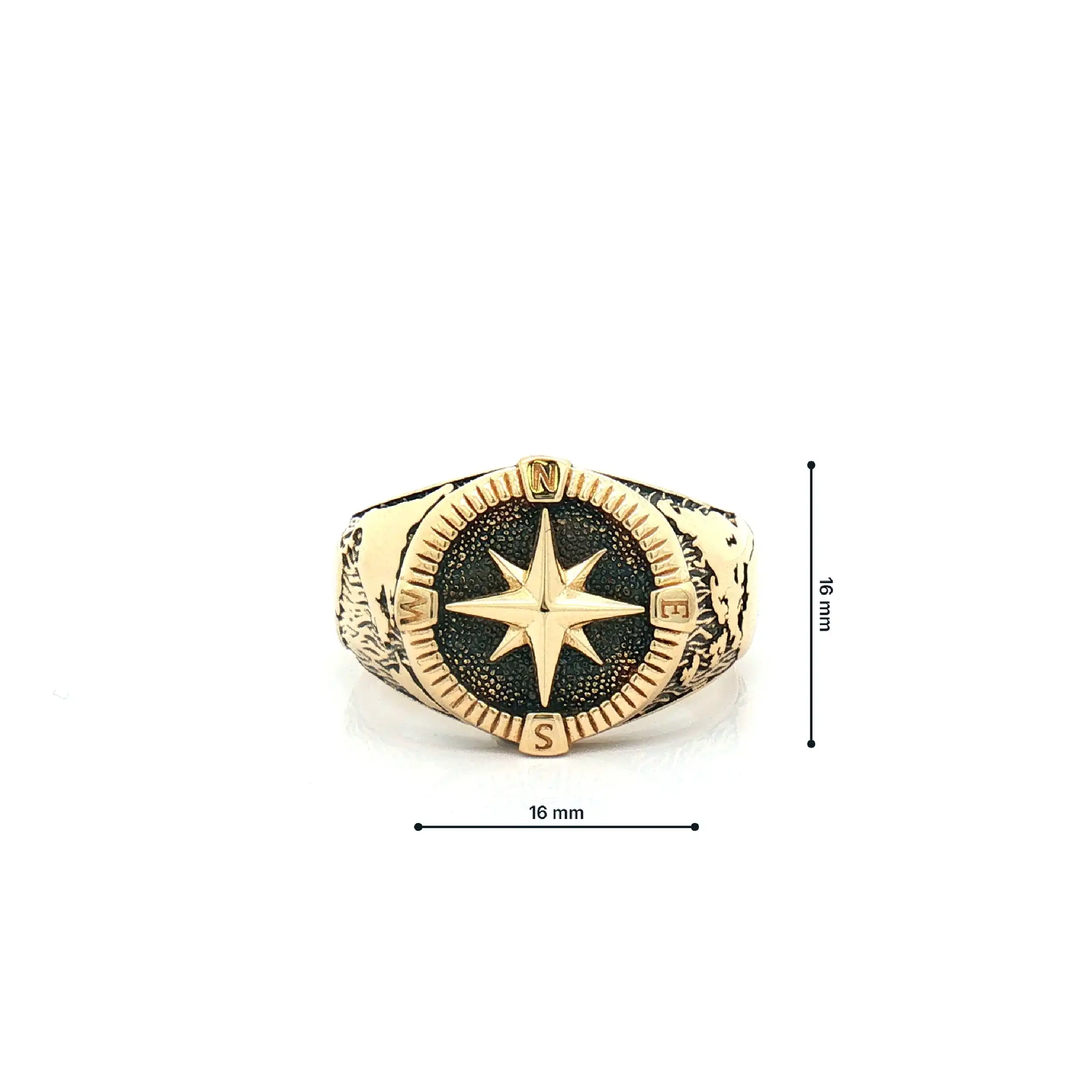 Ring Gelbgold Kompass