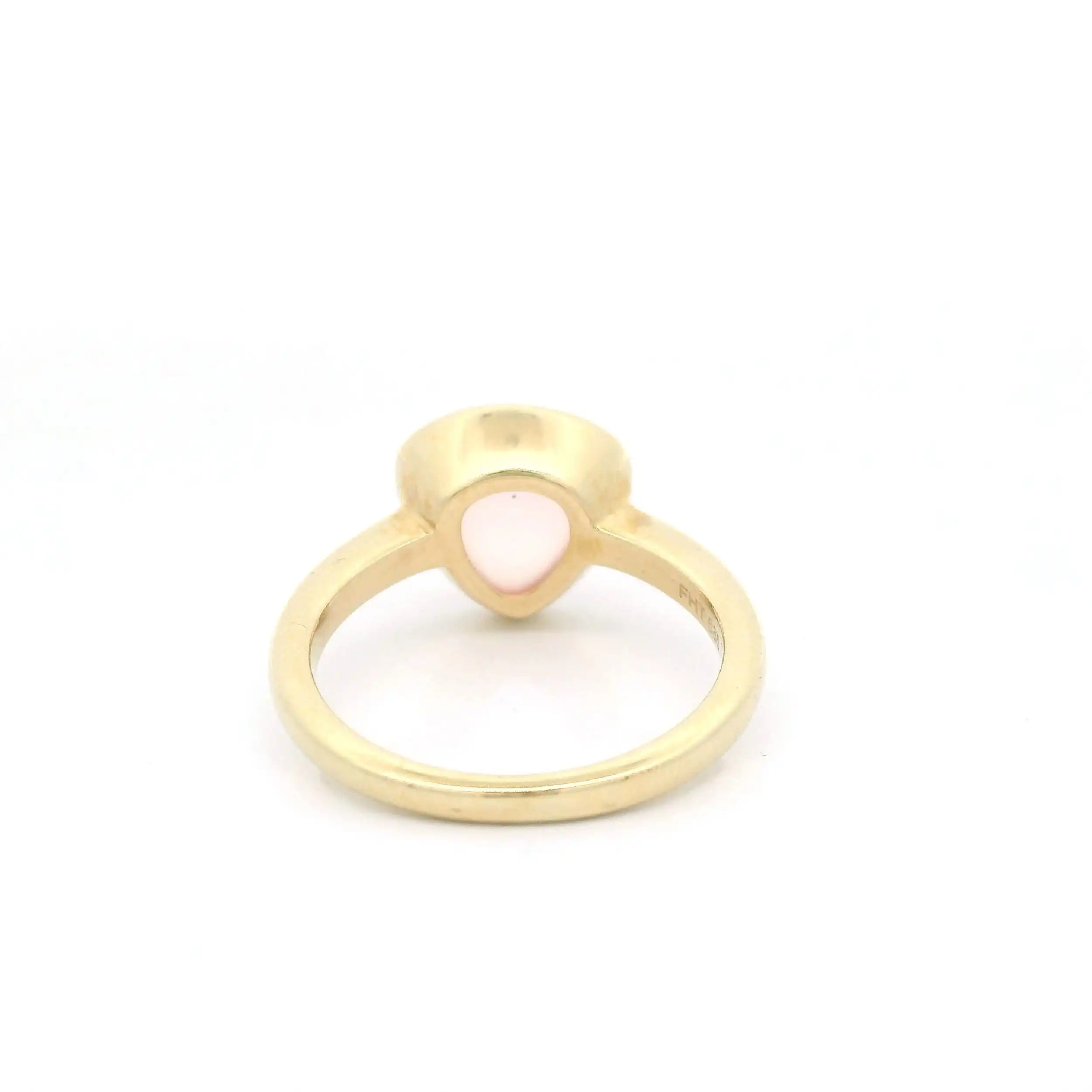 Ring Gelbgold mit Rosenquarz Cabochon Ring Gelbgold mit Rosenquarz Cabochon