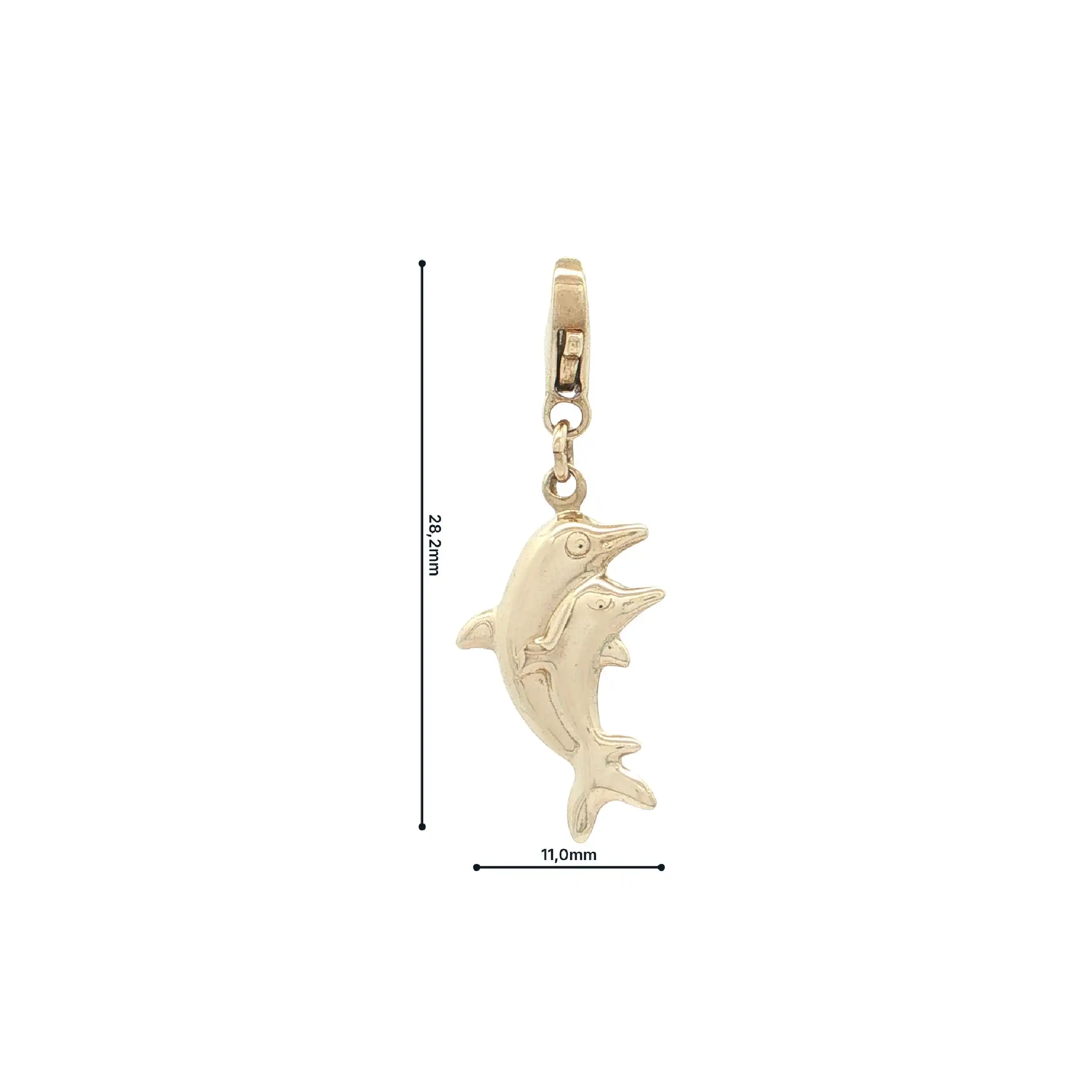 Anhänger / Charm mit Karabinerverschluss Gelbgold Delfine Anhänger / Charm mit Karabinerverschluss Gelbgold Delfine