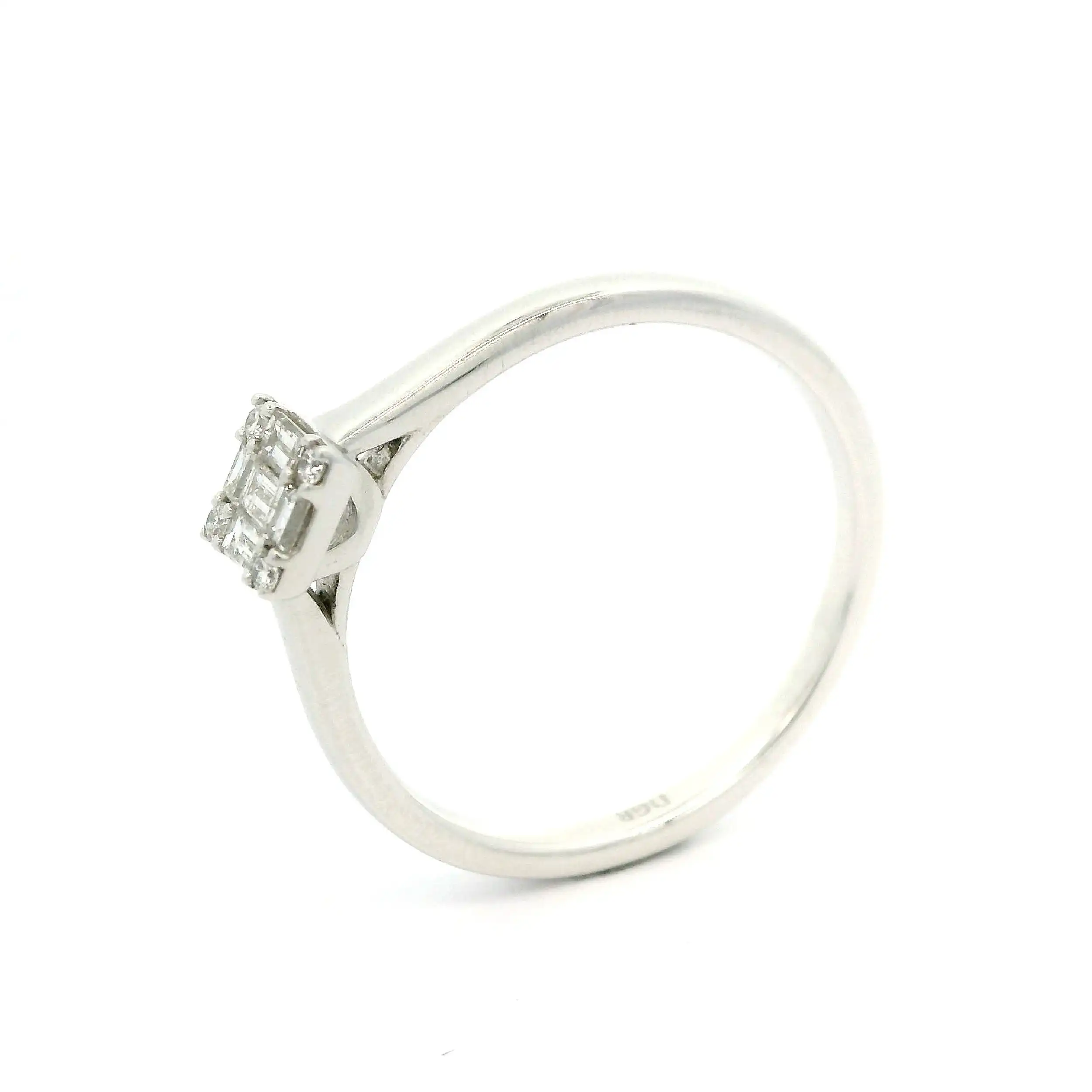 Ring Weißgold mit Brillanten und Baguette Diamanten Ring Weißgold mit Brillanten und Baguette Diamanten