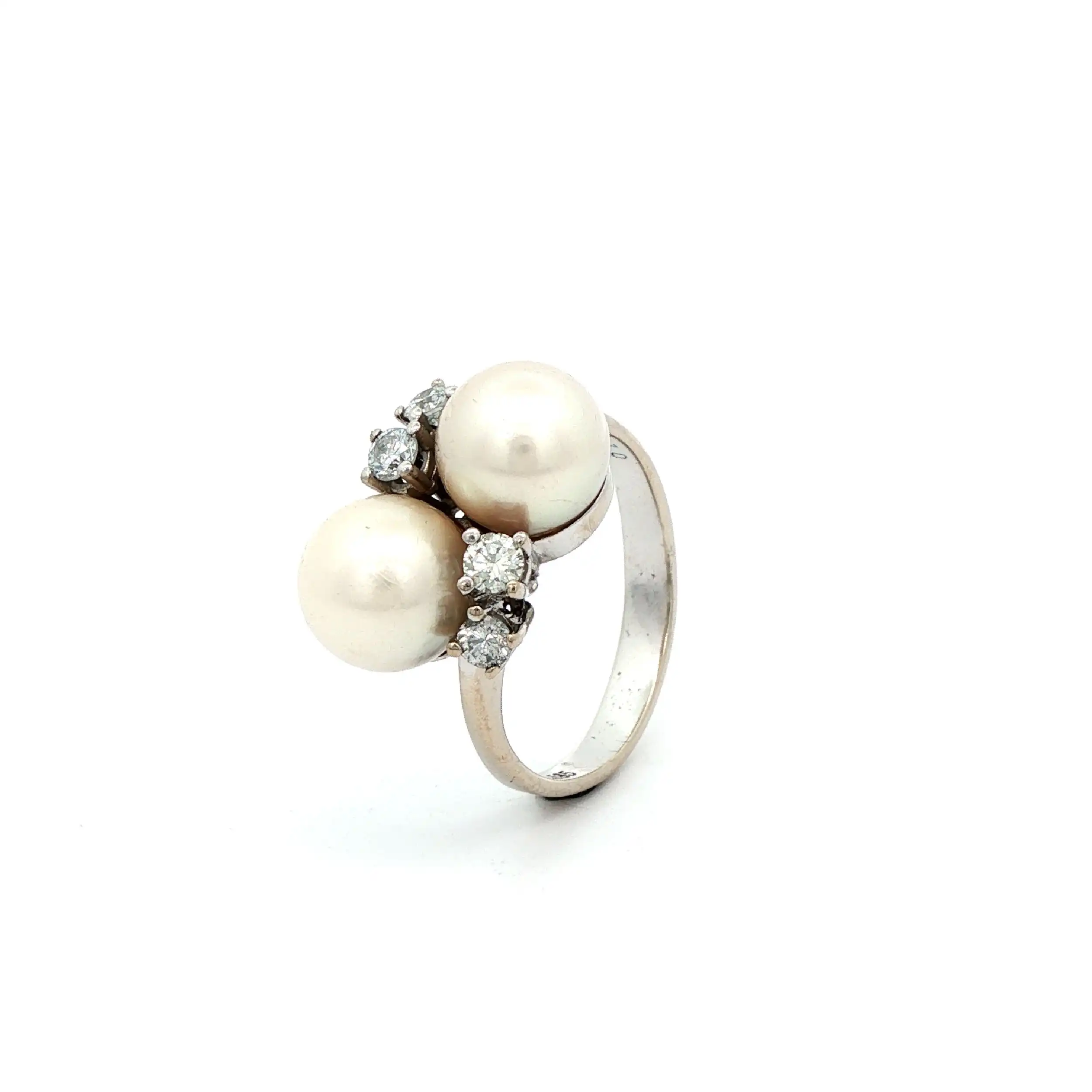 Ring Weißgold mit Perlen und Brillanten