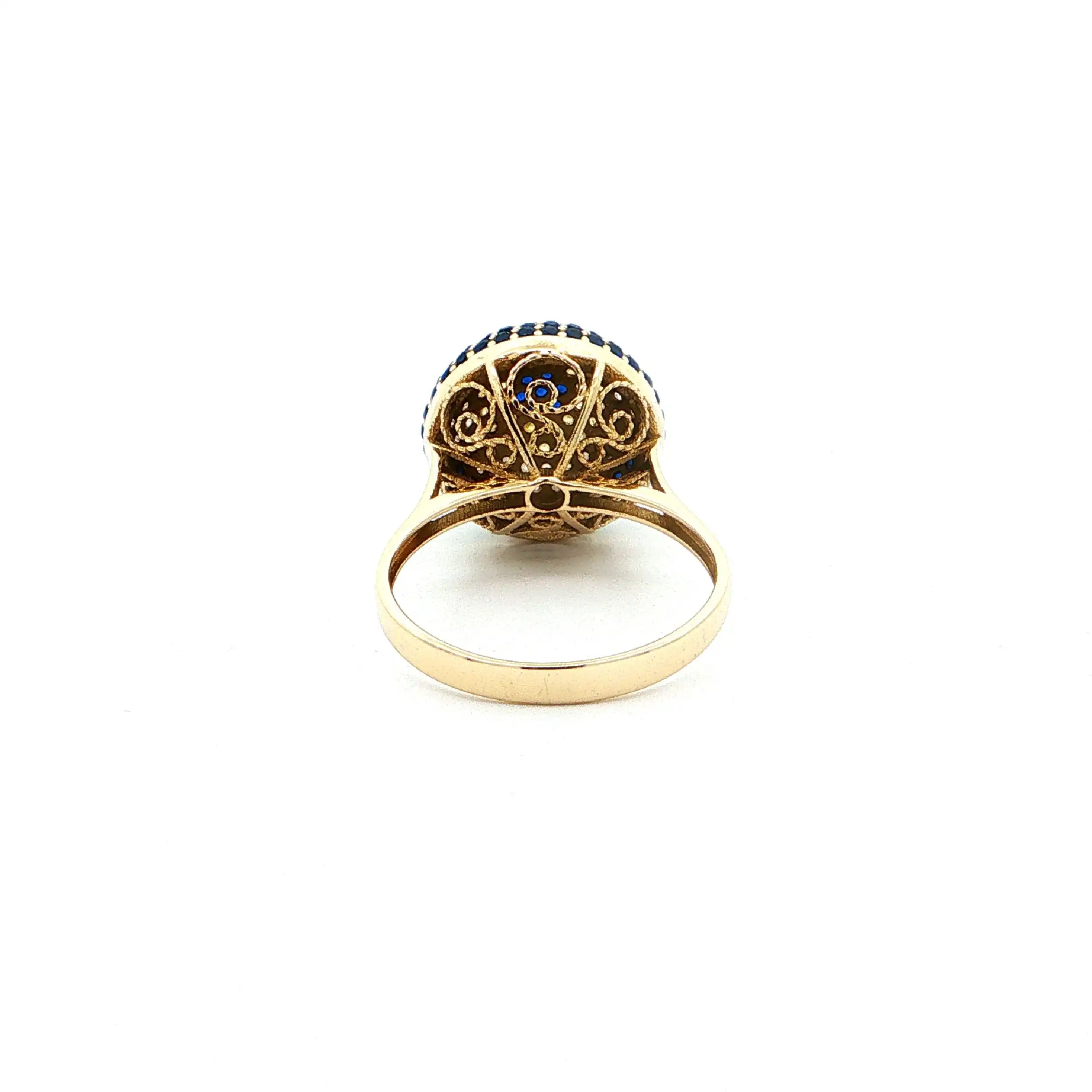Ring Gelbgold mit blauen, gelben Farbsteinen & Zirkonia