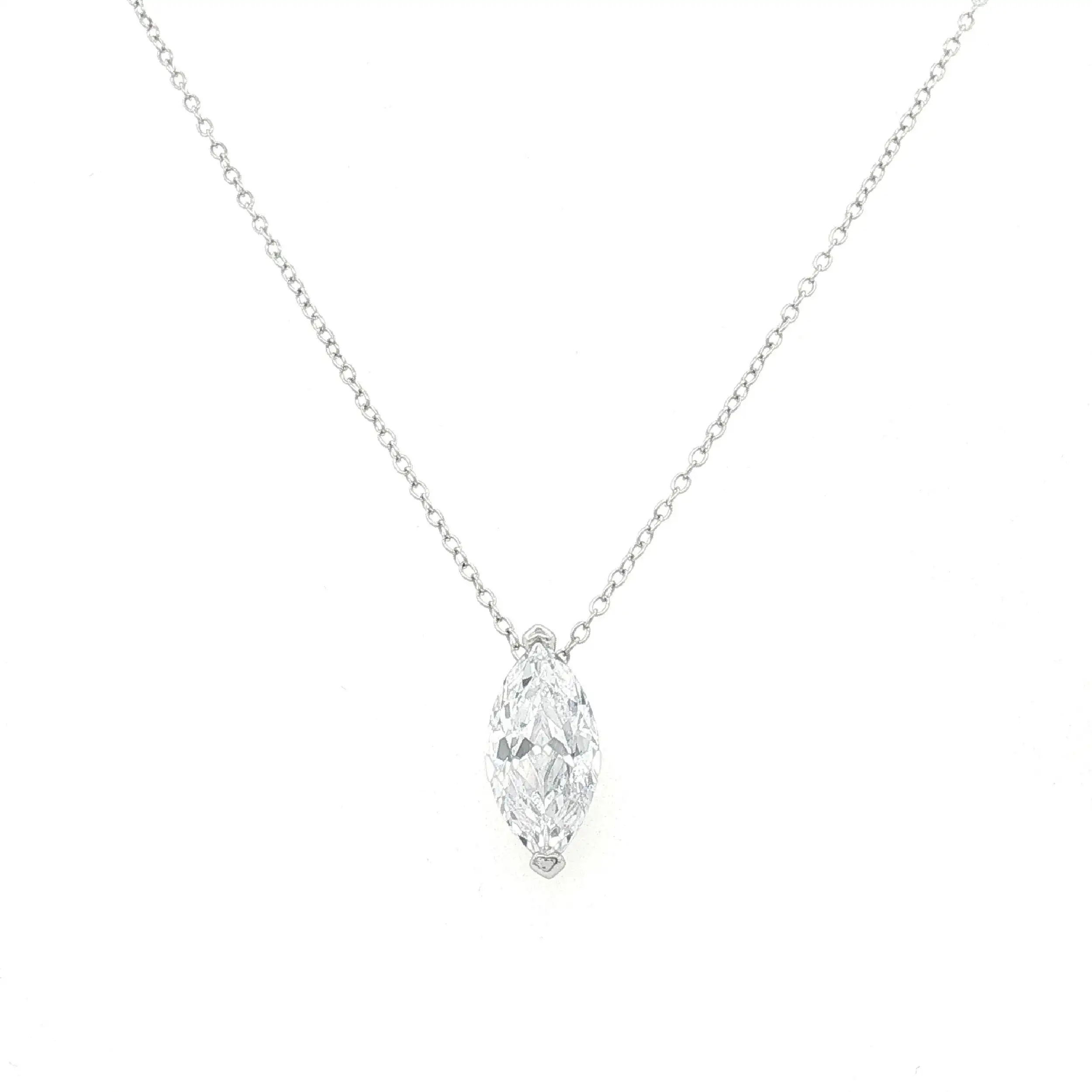 Ankercollier Silber mit Navettezirkonia