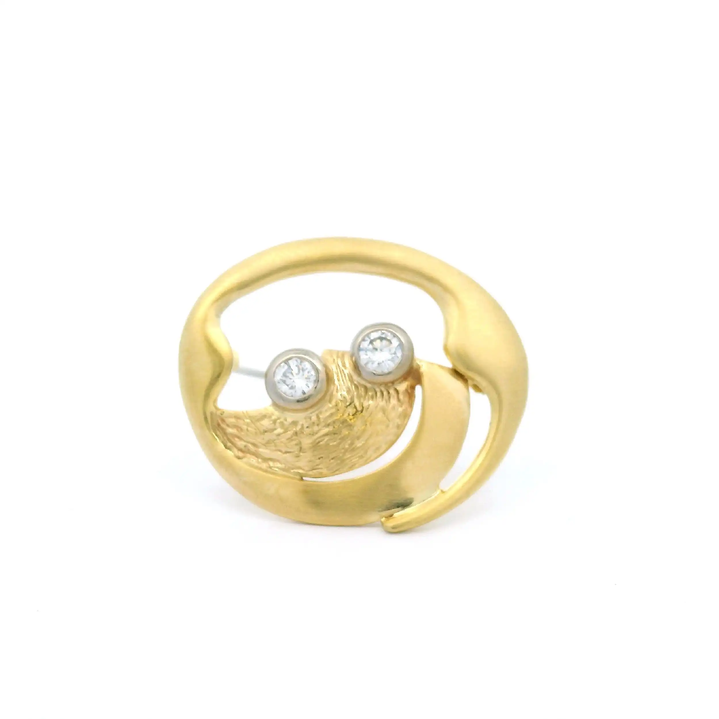 Brosche Bicolor mit Brillanten Brosche Bicolor mit Brillanten
