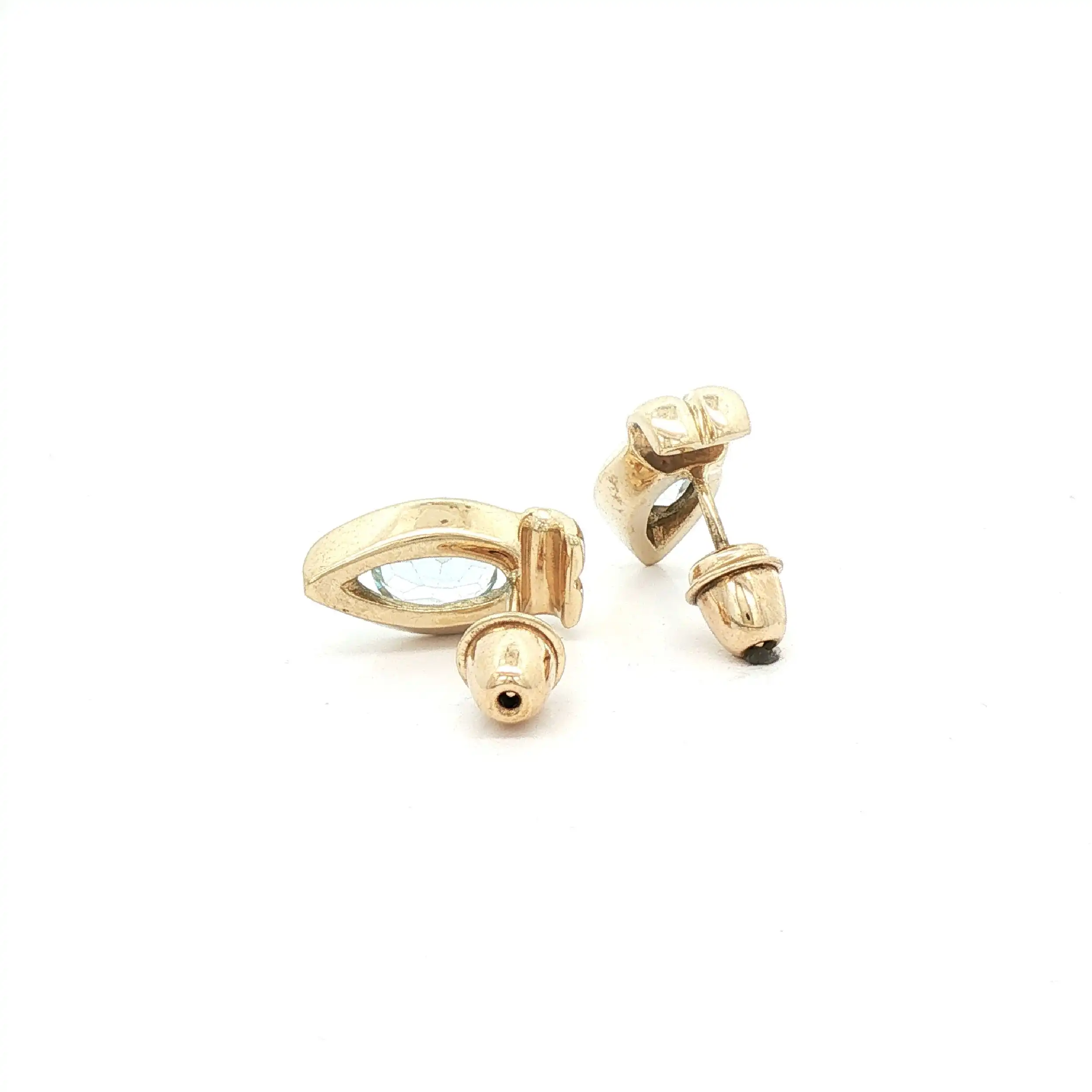 Ohrstecker Gelbgold mit Blau-Topas