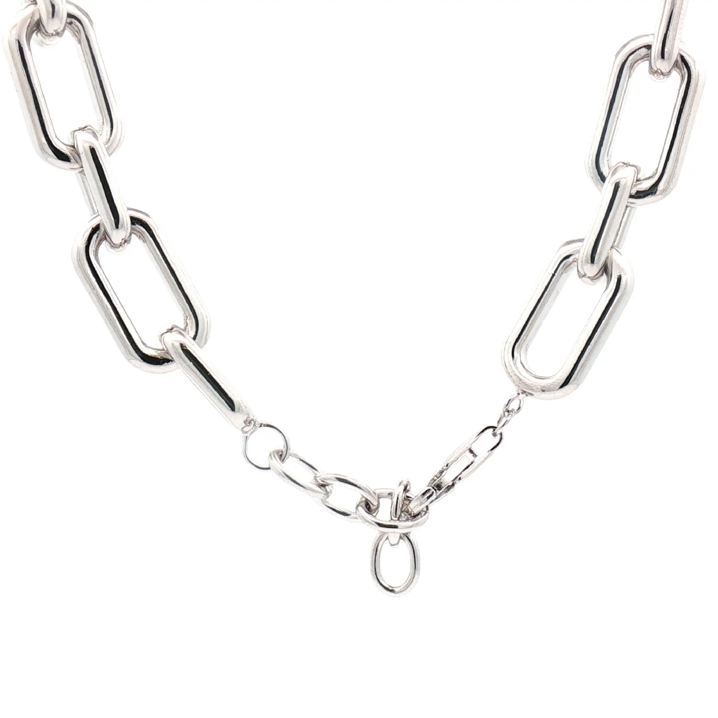 Paperclipcollier Silber