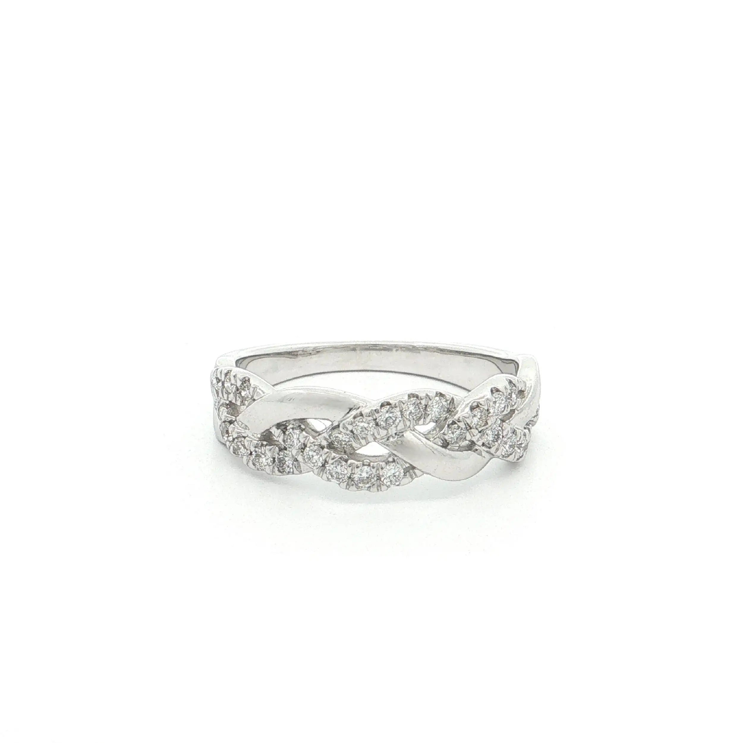 Ring Weißgold geflochten mit Brillanten Ring Weißgold geflochten mit Brillanten