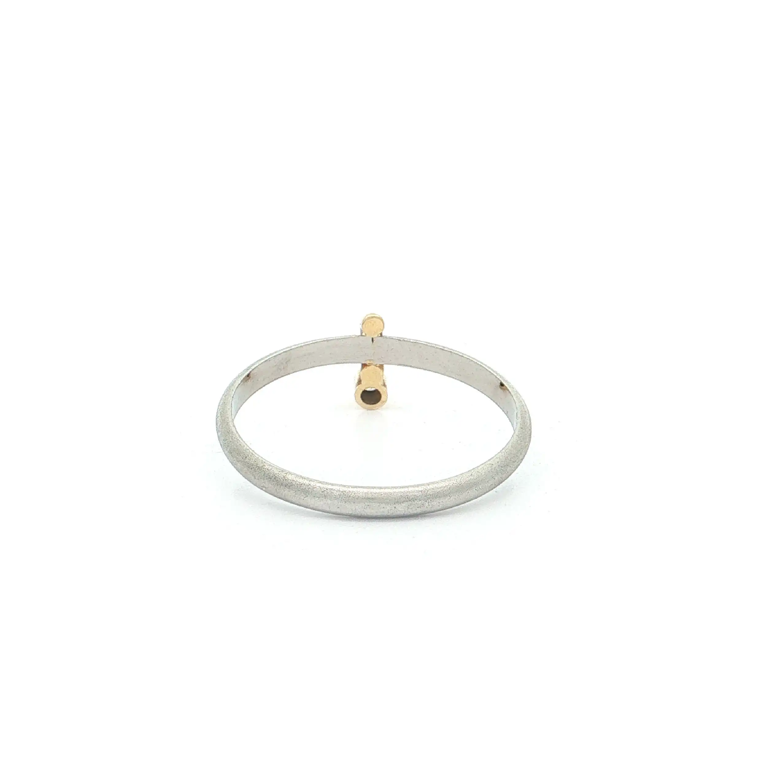 Ring Platin/Gelbgold mit Brillant, graviert mit 0,02ct