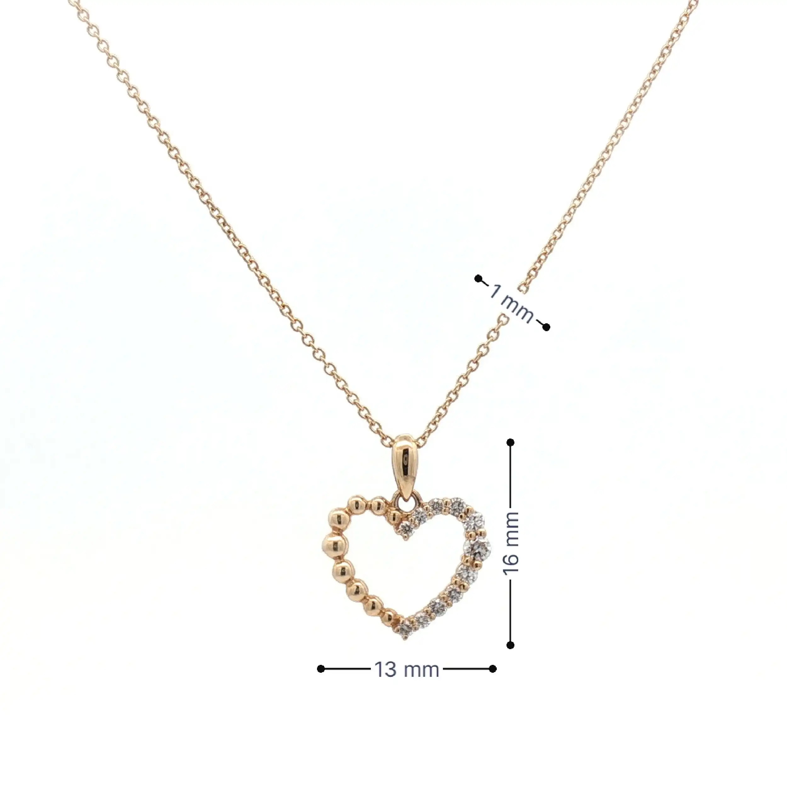 Kette Gelbgold mit Herzanhänger mit Brillanten