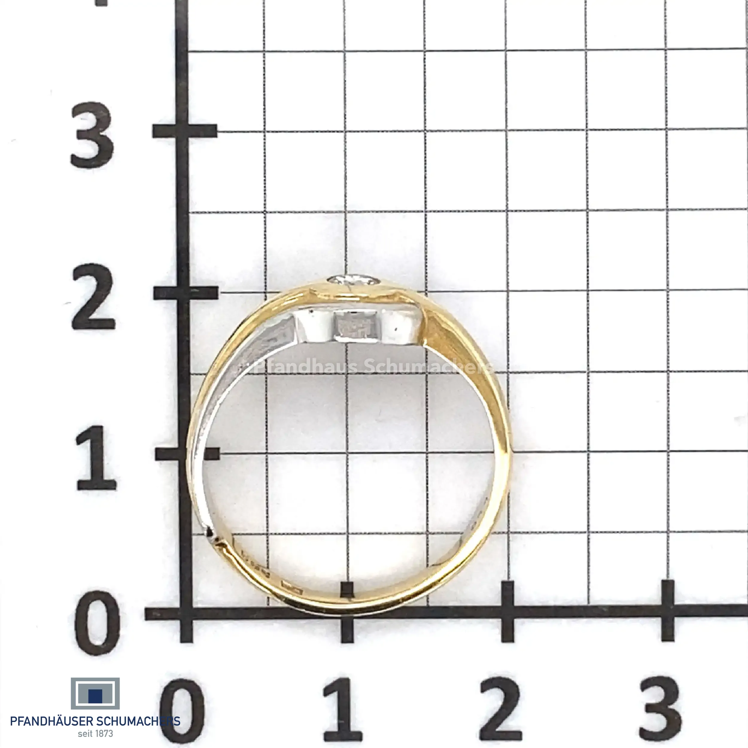 Ring Bicolor mit Brillant, graviert mit 0,11ct 