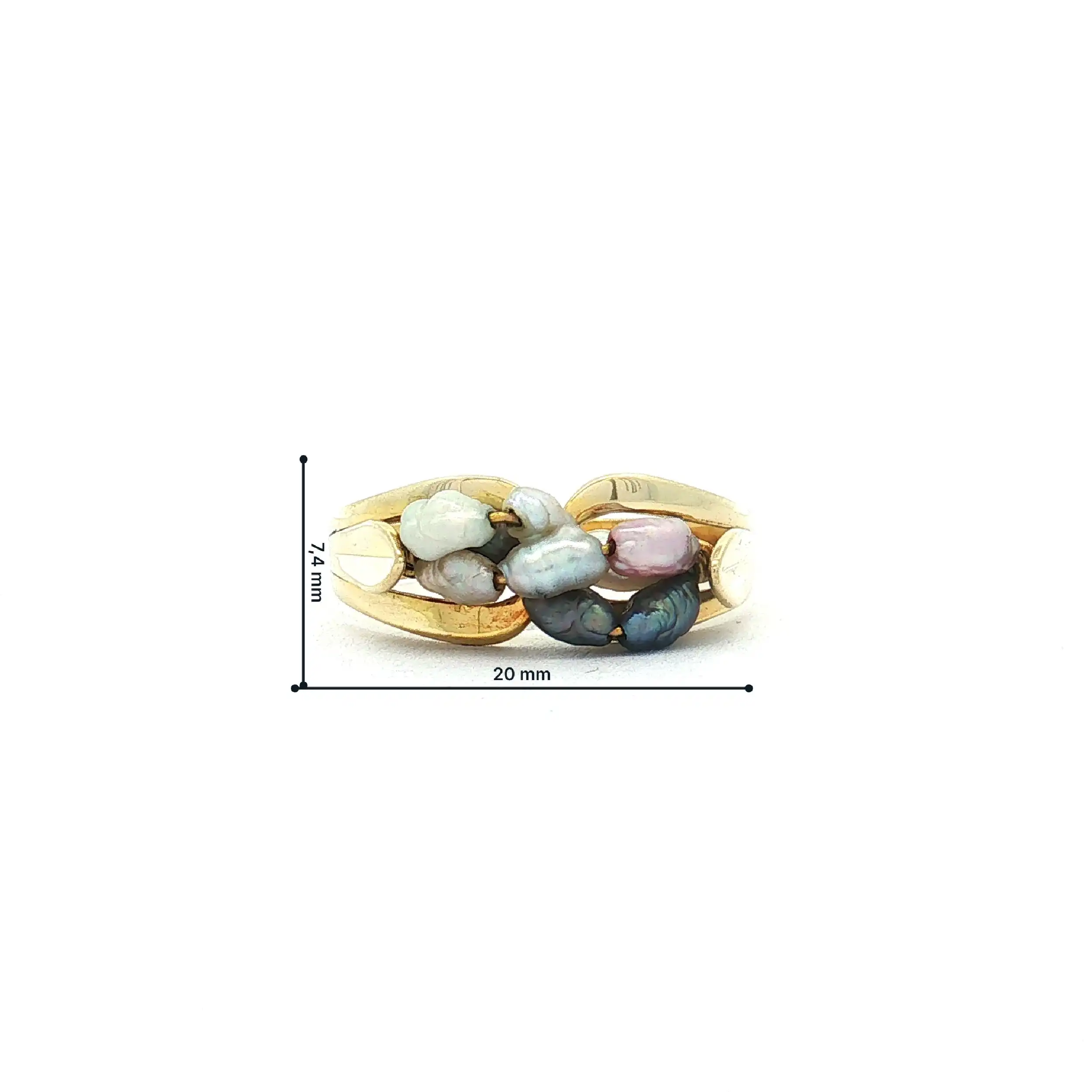 Ring Gelbgold mit Perlen