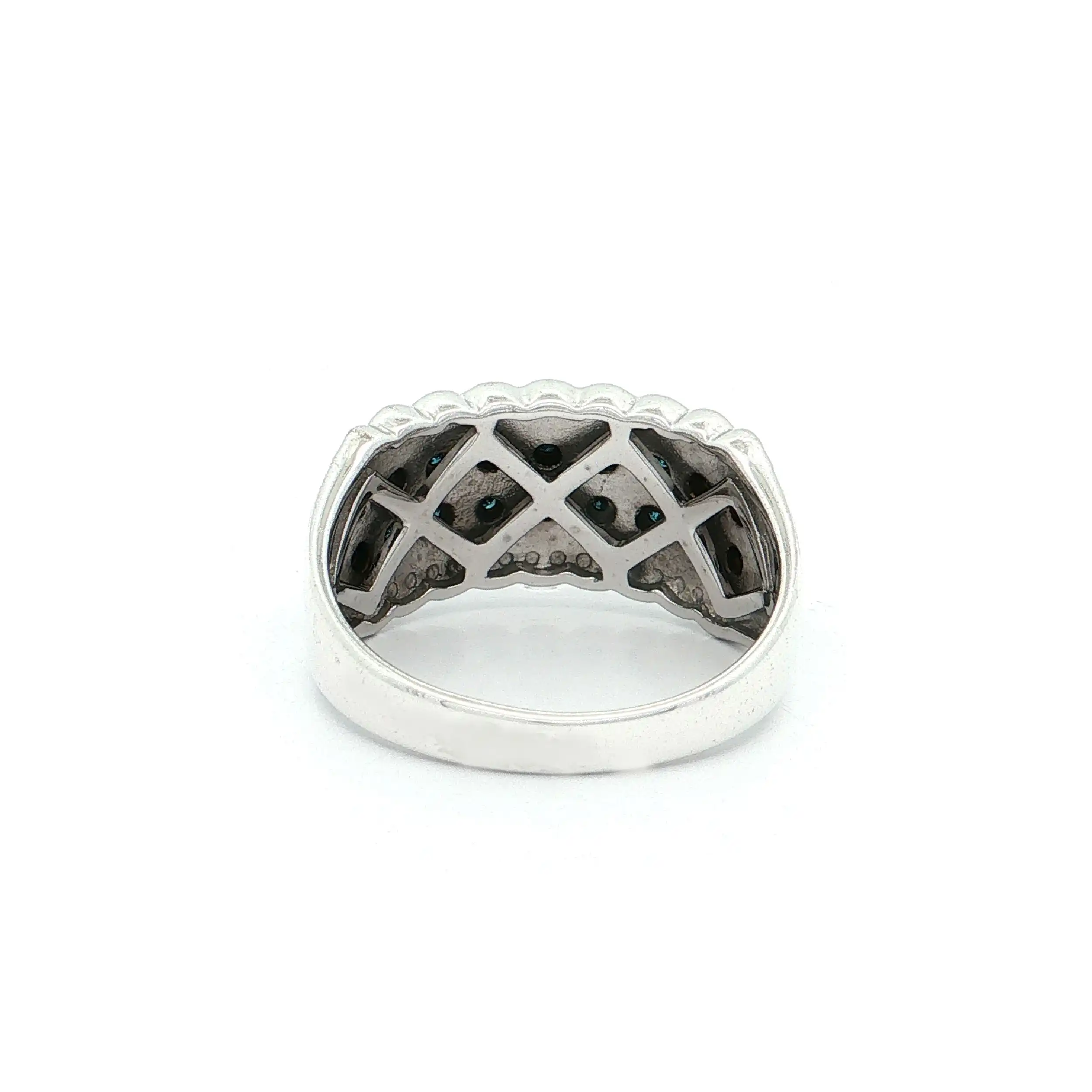 Ring Silber mit türkisen Diamanten