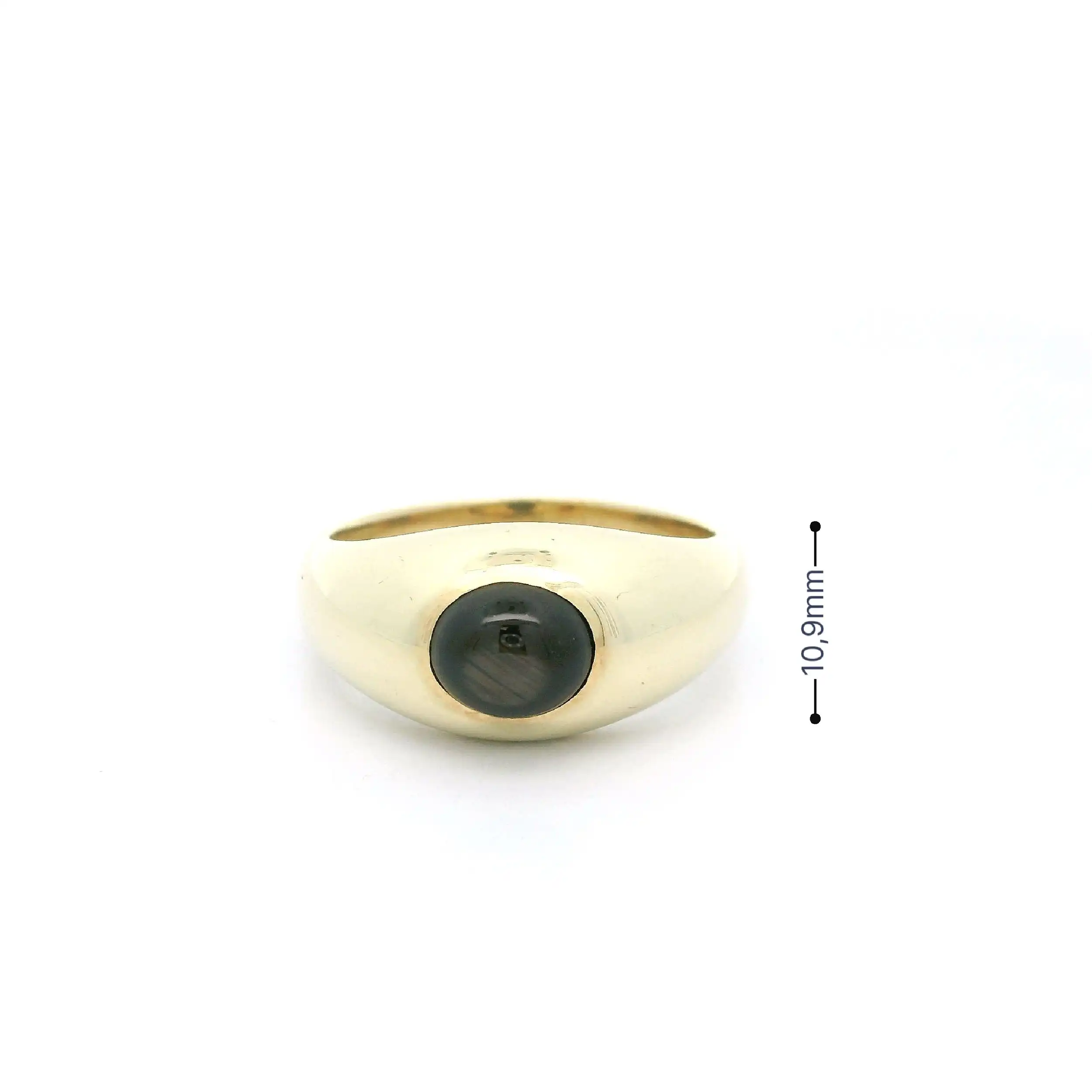Ring Gelbgold mit dunklem Farbstein Cabochon