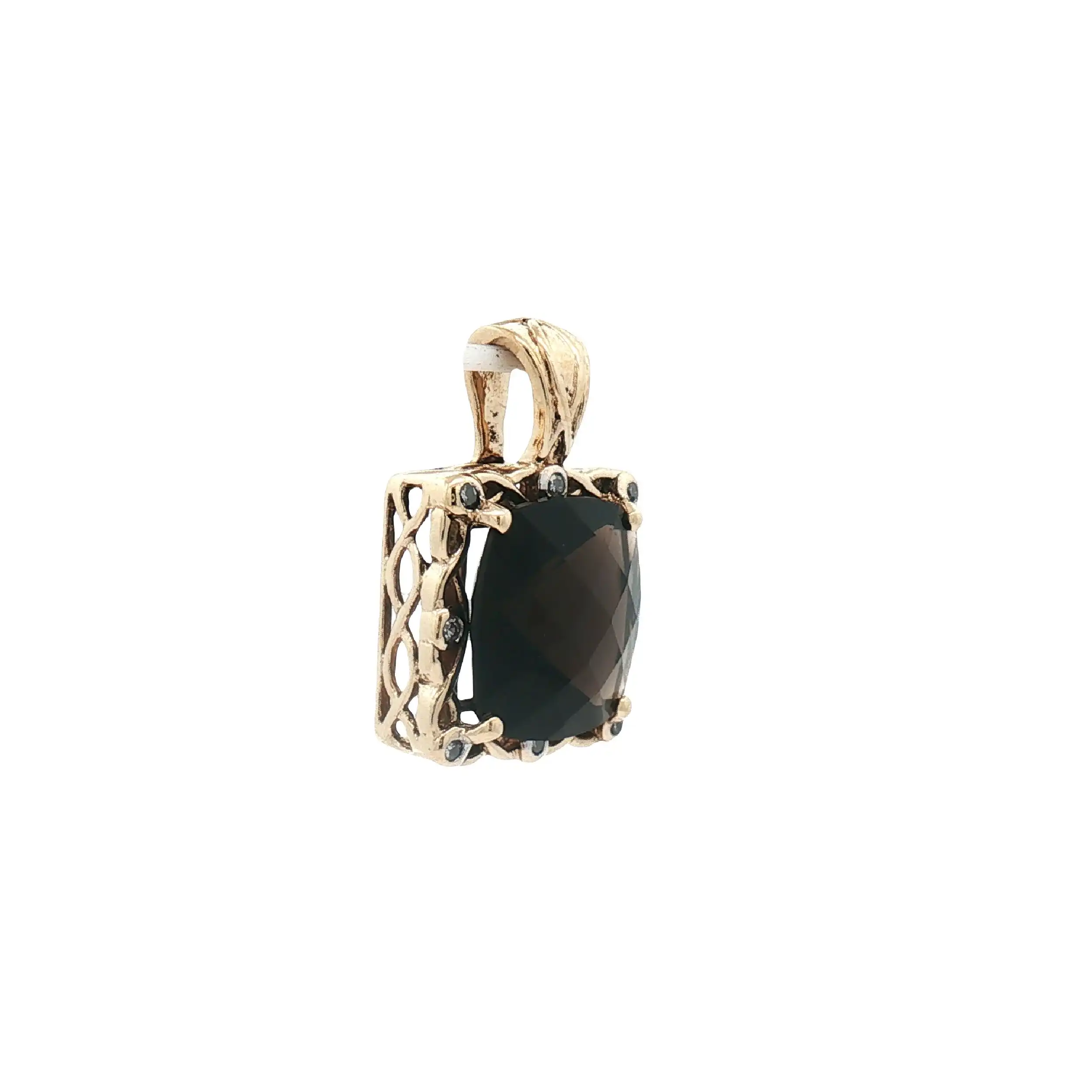 Anhänger Bicolor mit Rauchquarz und Diamanten