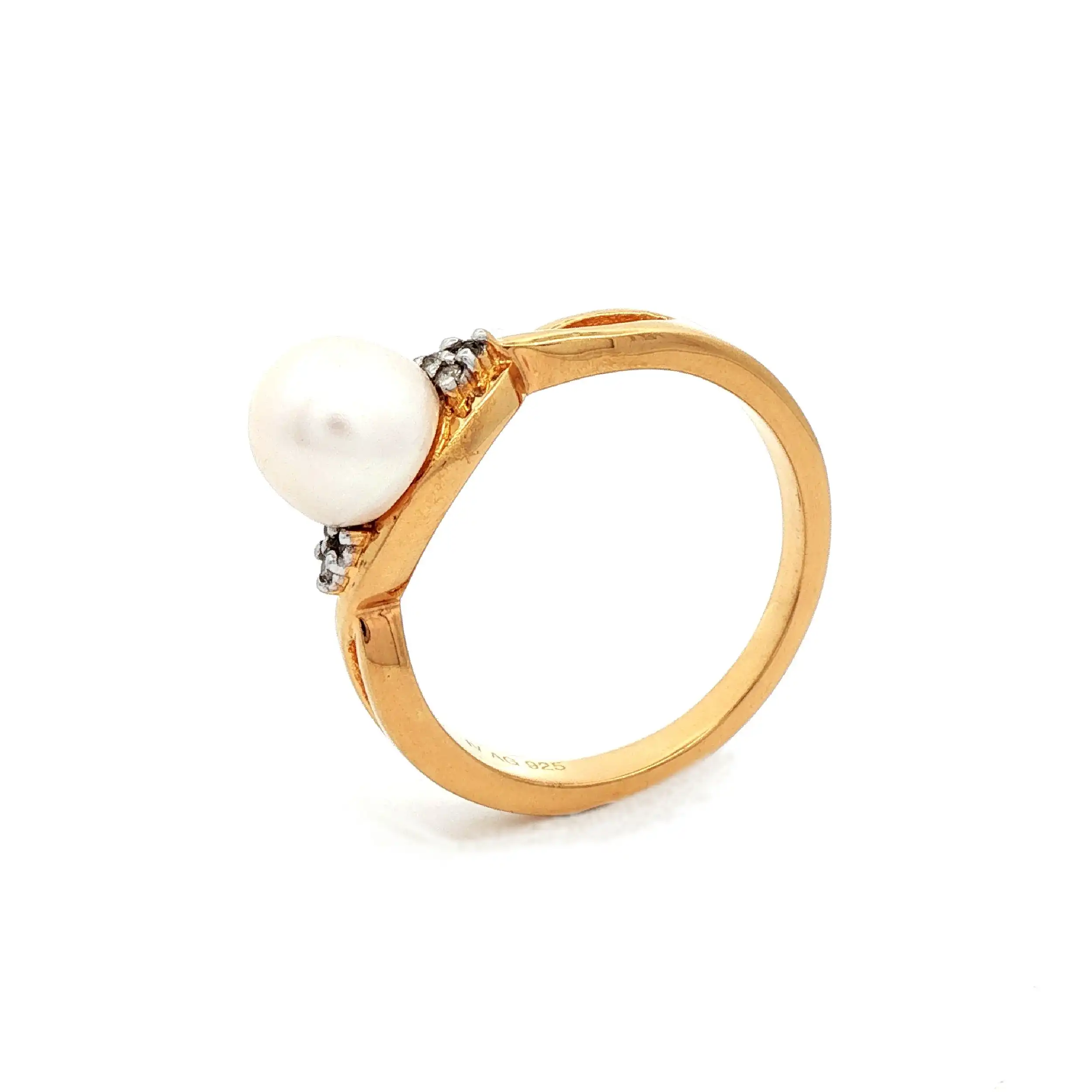 Ring Silber mit Perle und Zirkonia Ring Silber mit Perle und Zirkonia