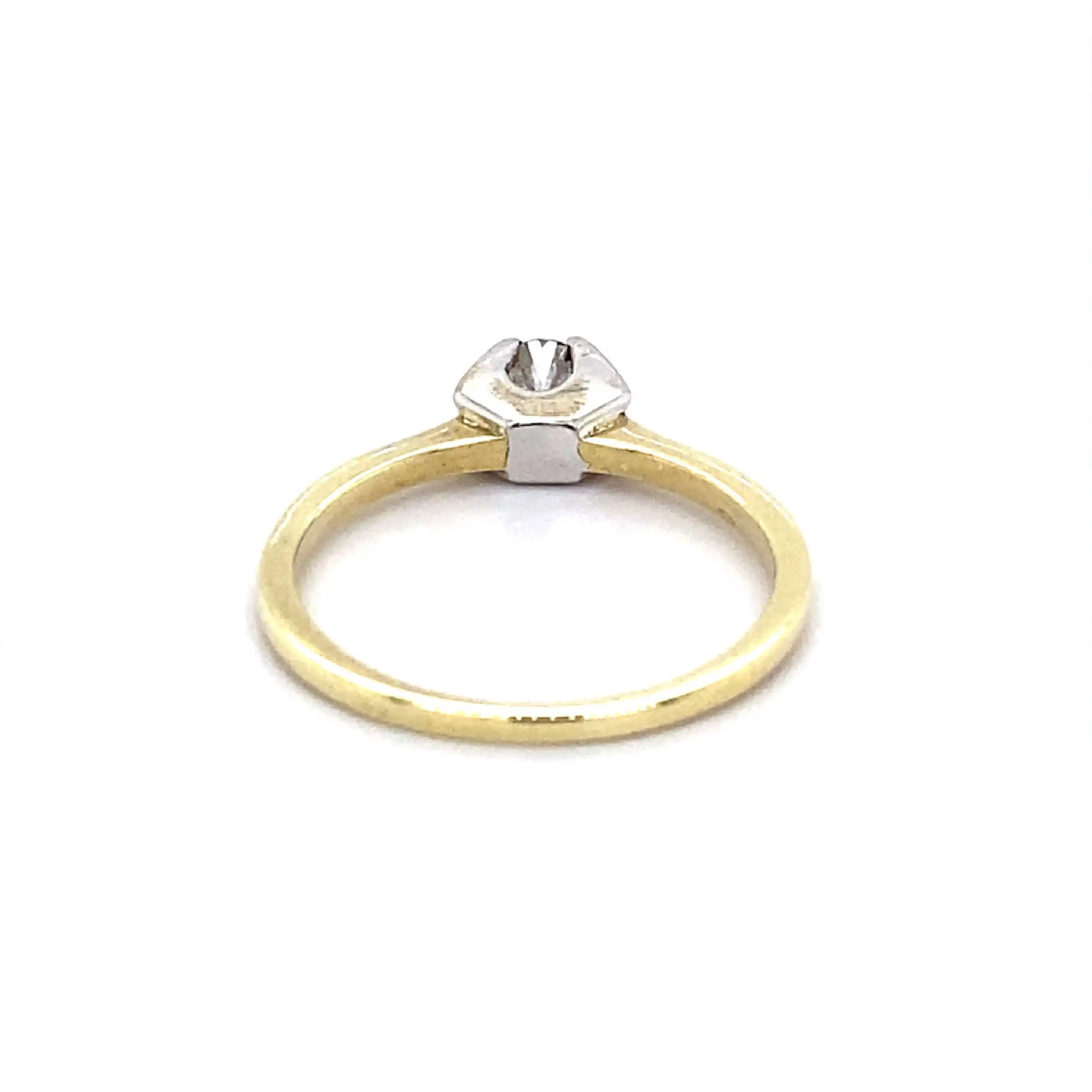 Ring Bicolor mit Brillant, graviert mit 0,15ct Ring Bicolor mit Brillant, graviert mit 0,15ct