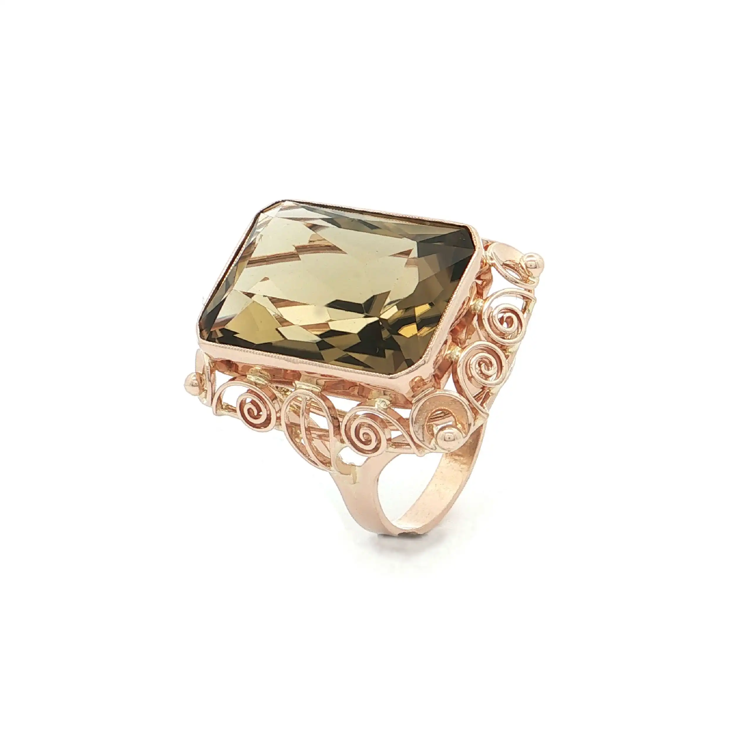 Ring Roségold mit Rauch-Citrin