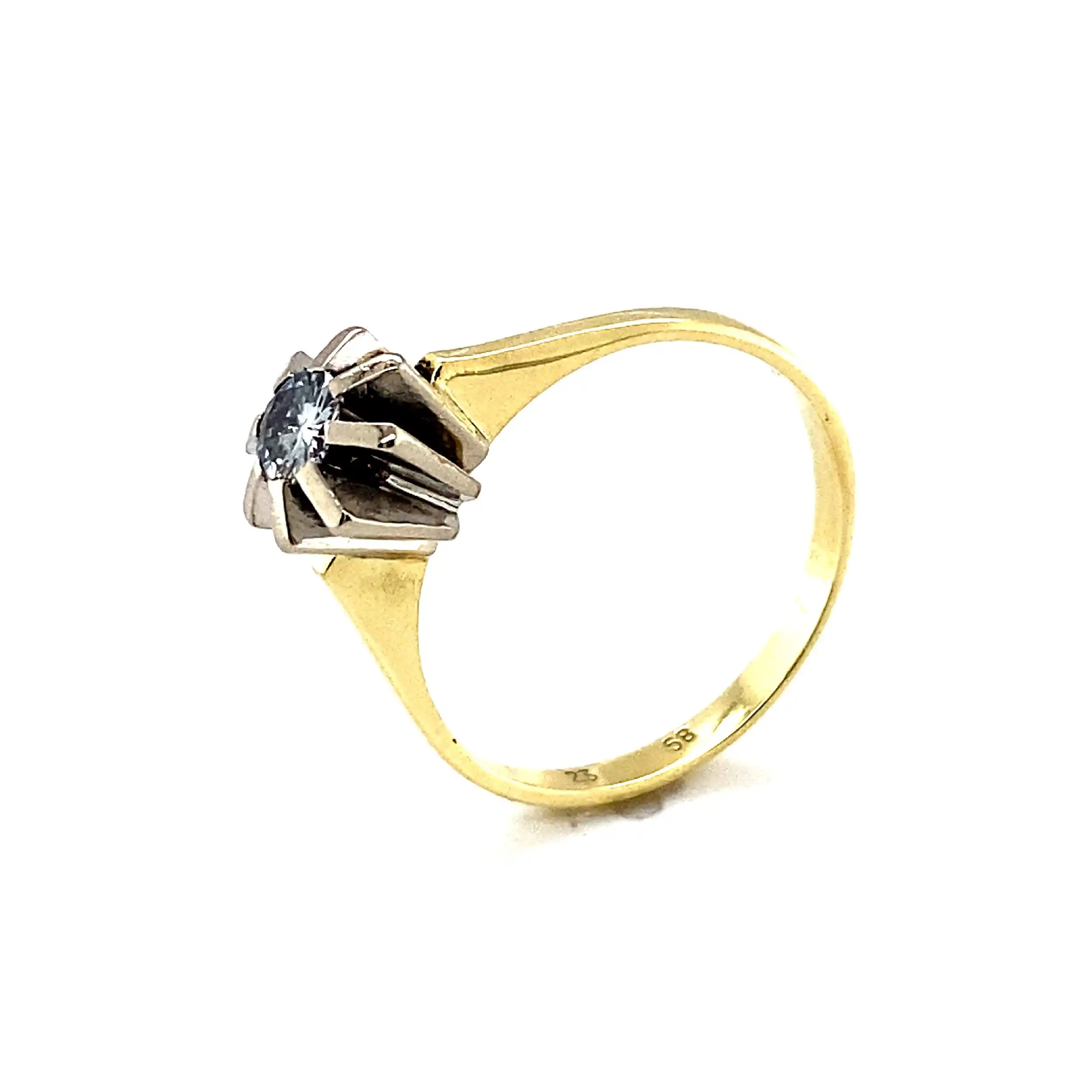 Ring Bicolor mit Solitär Brillant Ring Bicolor mit Solitär Brillant