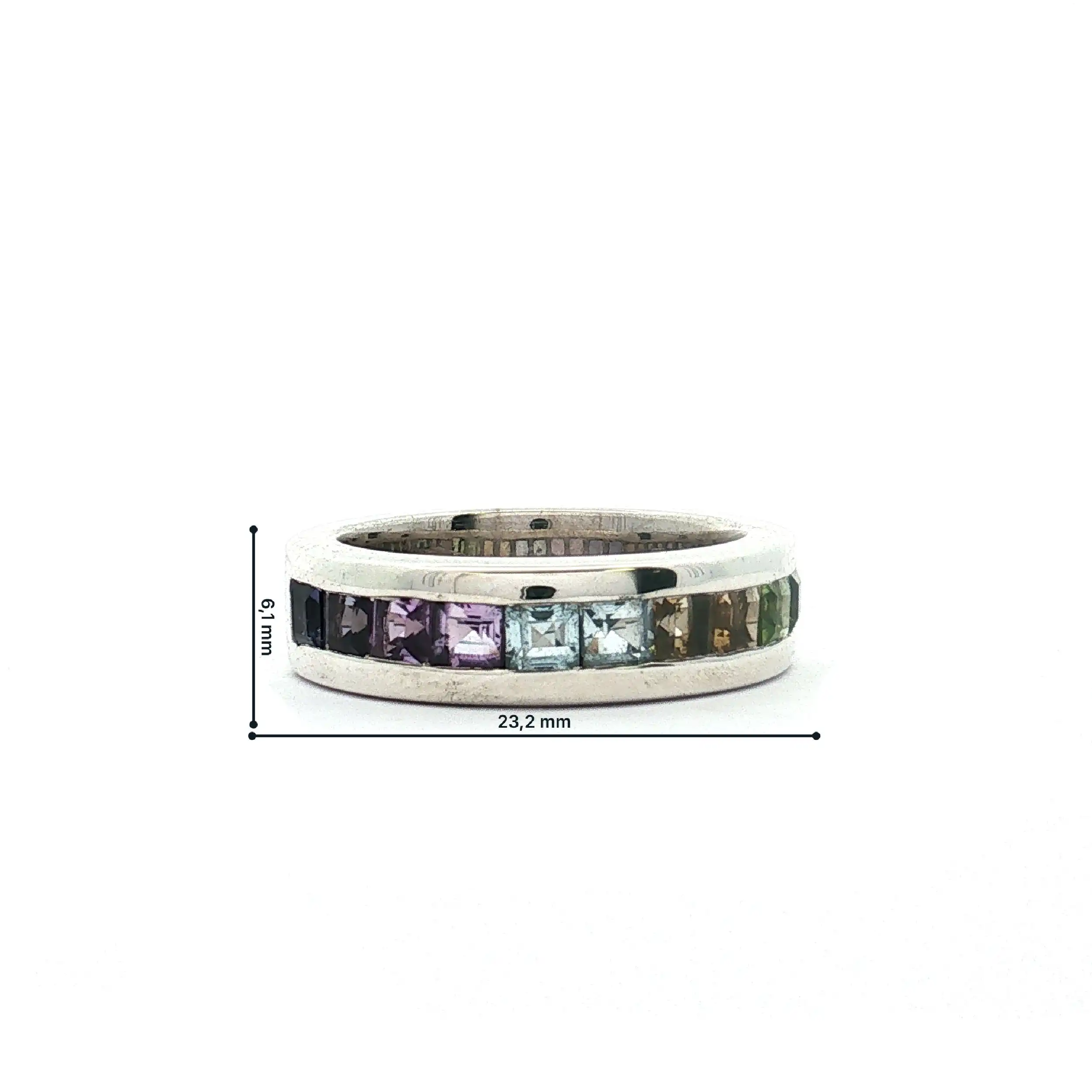 Ring Silber mit bunten Steinen