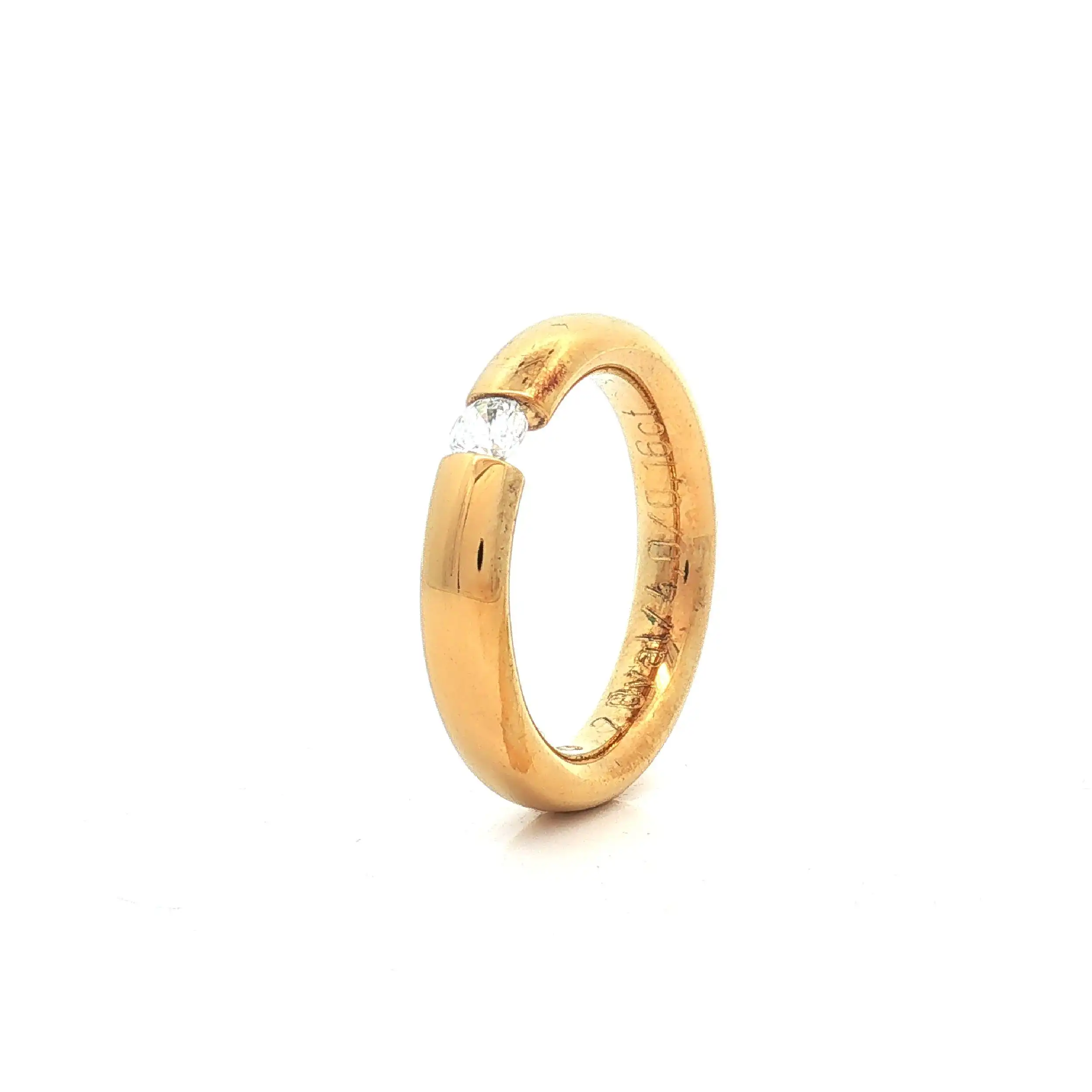 Spannring Silber vergoldet Niessing "Musterring" Oval mit Zirkonia