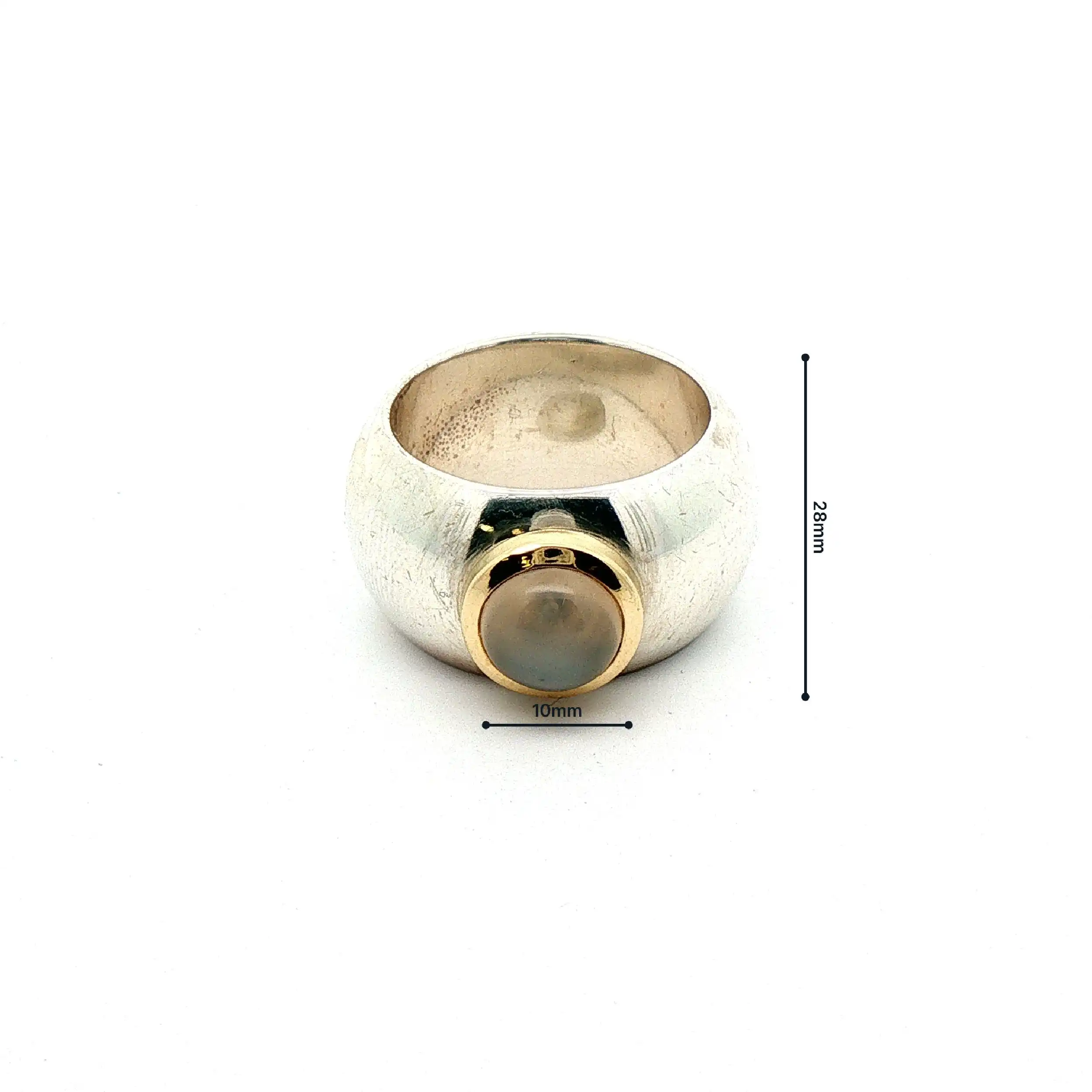 Ring Silber Bicolor mit Mondstein Ring Silber Bicolor mit Mondstein