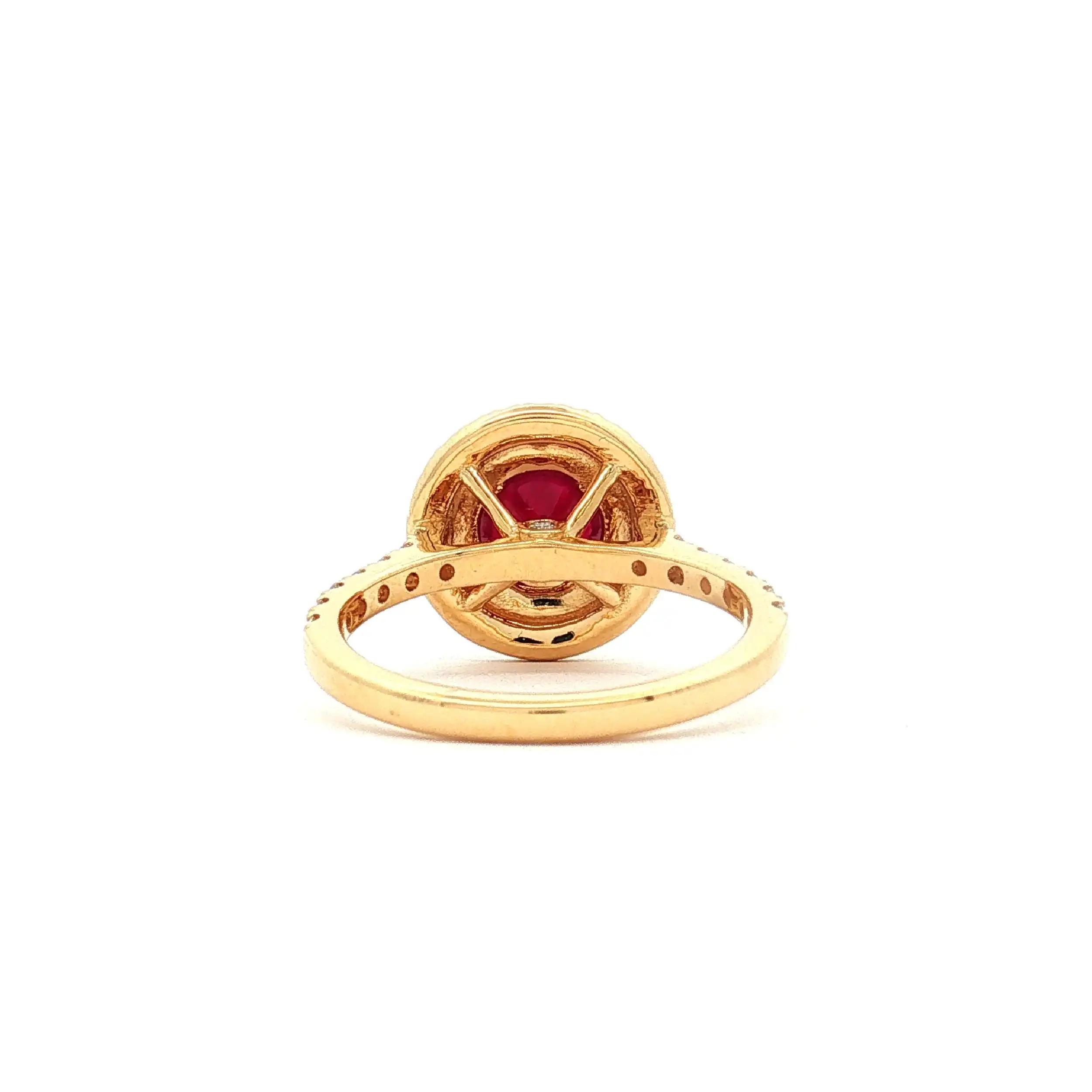 Ring Gelbgold mit Rubinen und Brillanten