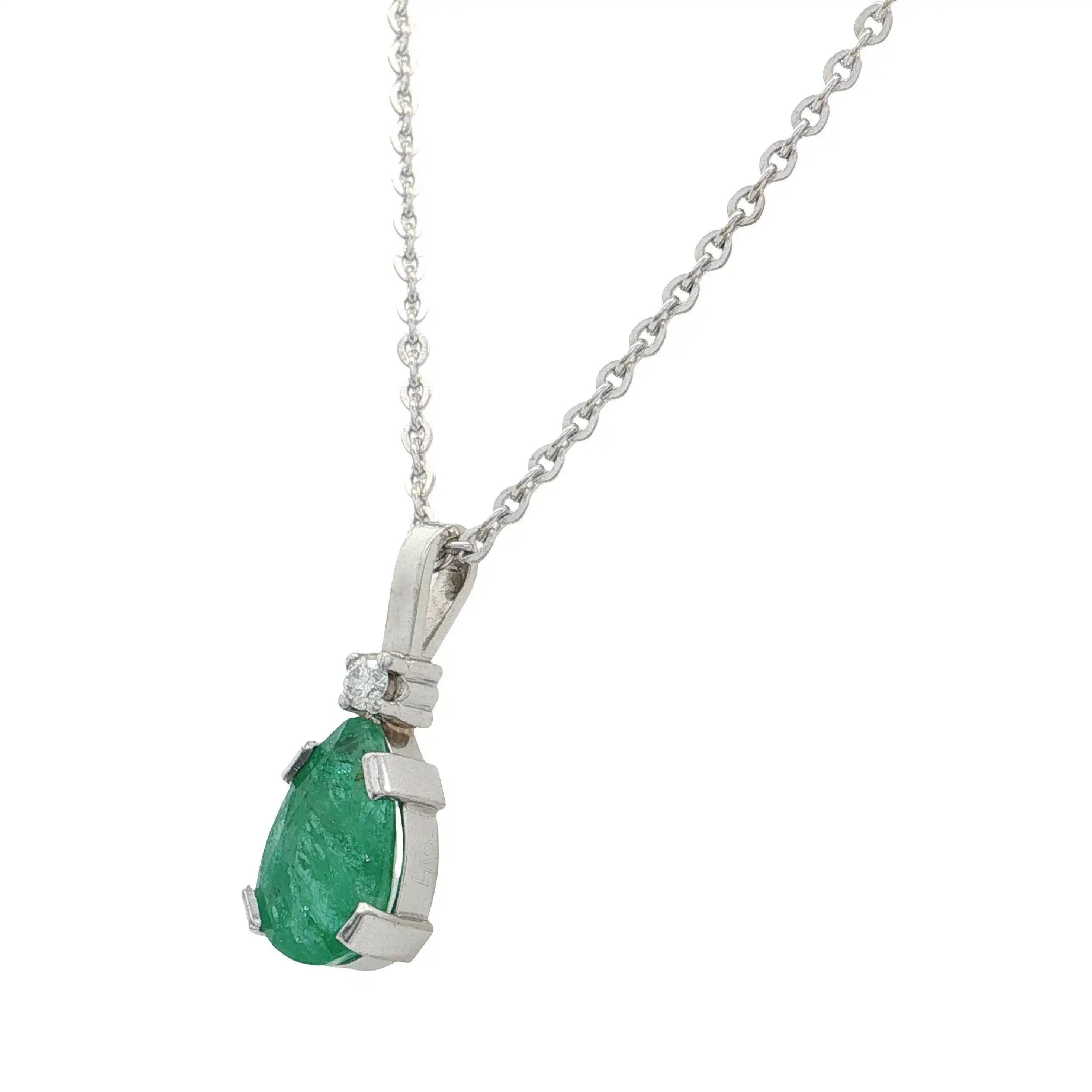 Ankercollier mit Brillant und Smaragd Ankercollier mit Brillant und Smaragd