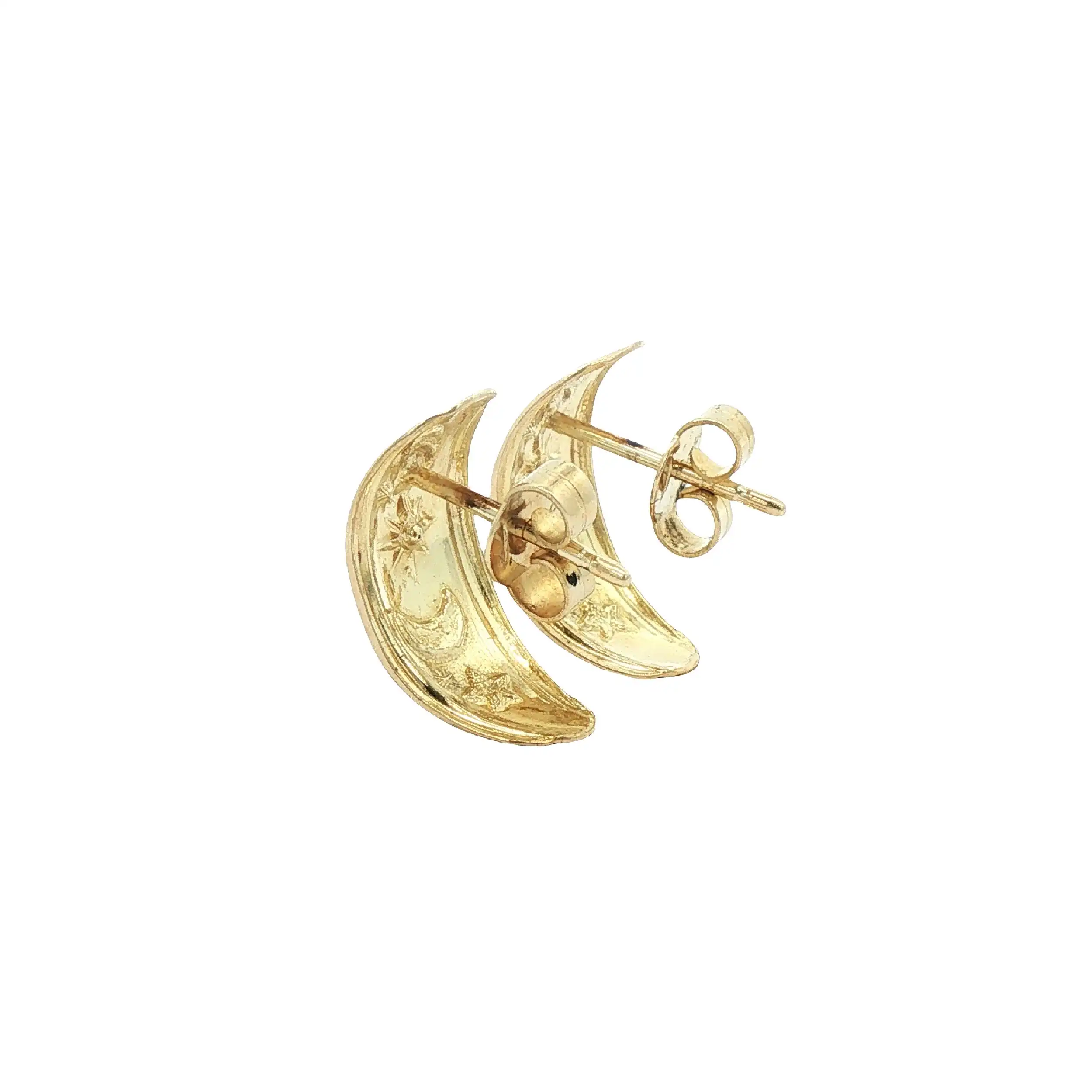 Ohrstecker Bicolor Mond und Stern mit Diamant Ohrstecker Bicolor Mond und Stern mit Diamant