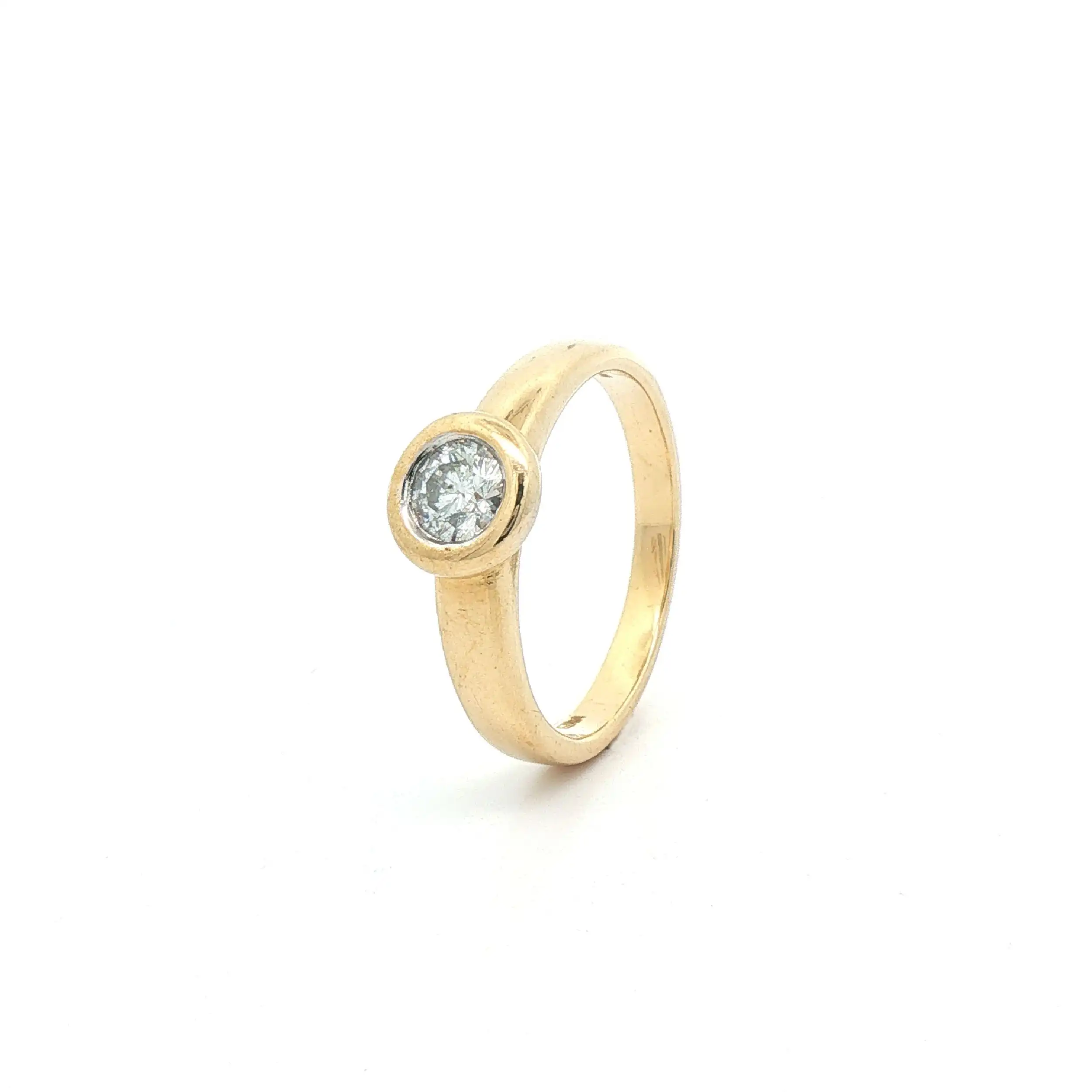 Ring Gelbgold mit Brillant, graviert mit 0,45ct