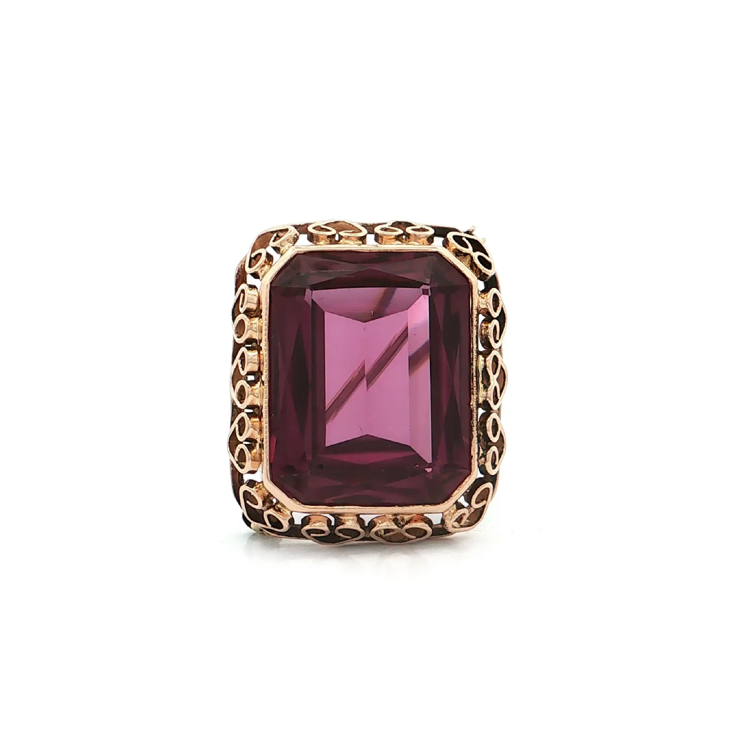 Brosche Gelbgold mit synthetischem Saphir Brosche Gelbgold mit synthetischem Saphir