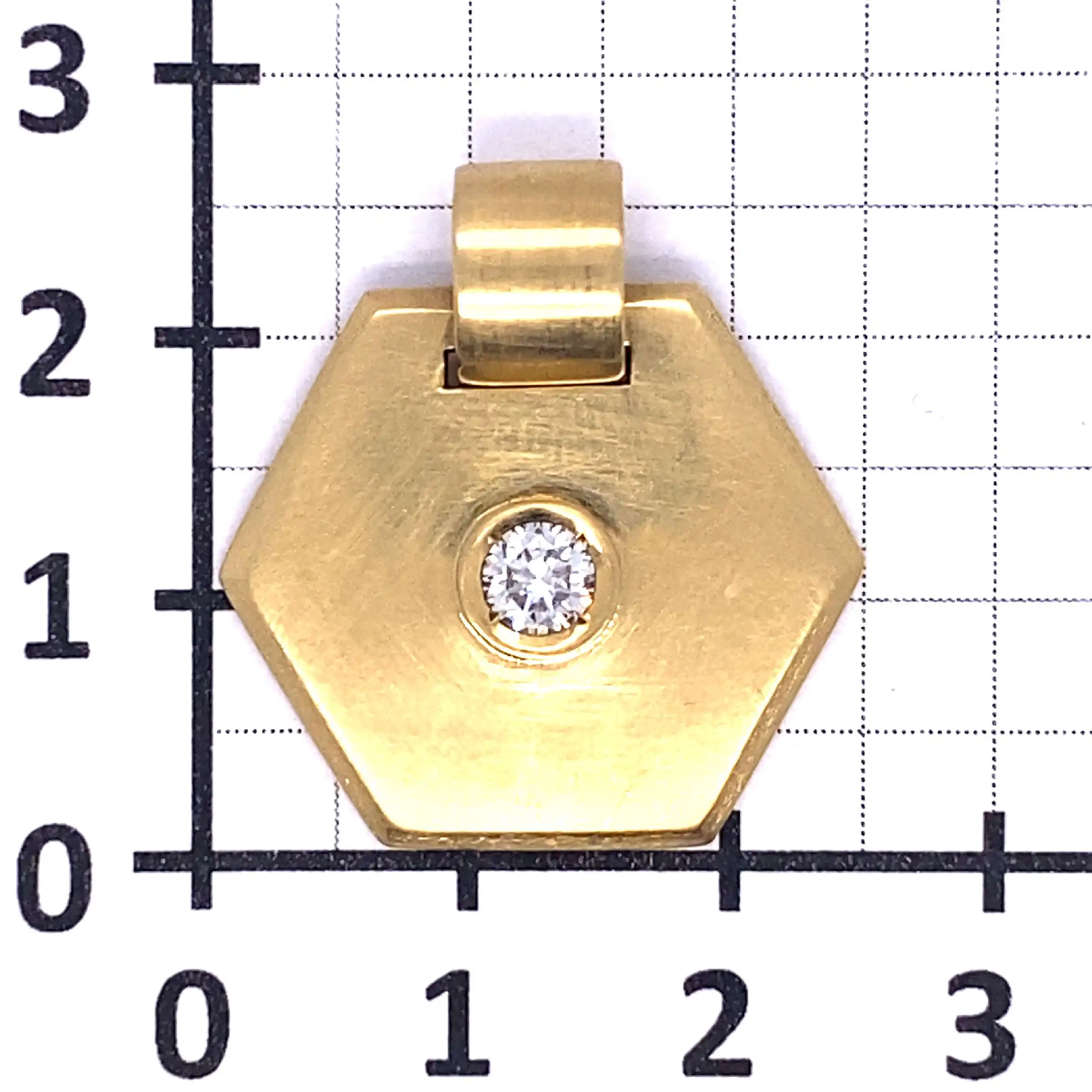 Anhänger Weißgold Hexagon mit Brillant Anhänger Weißgold Hexagon mit Brillant