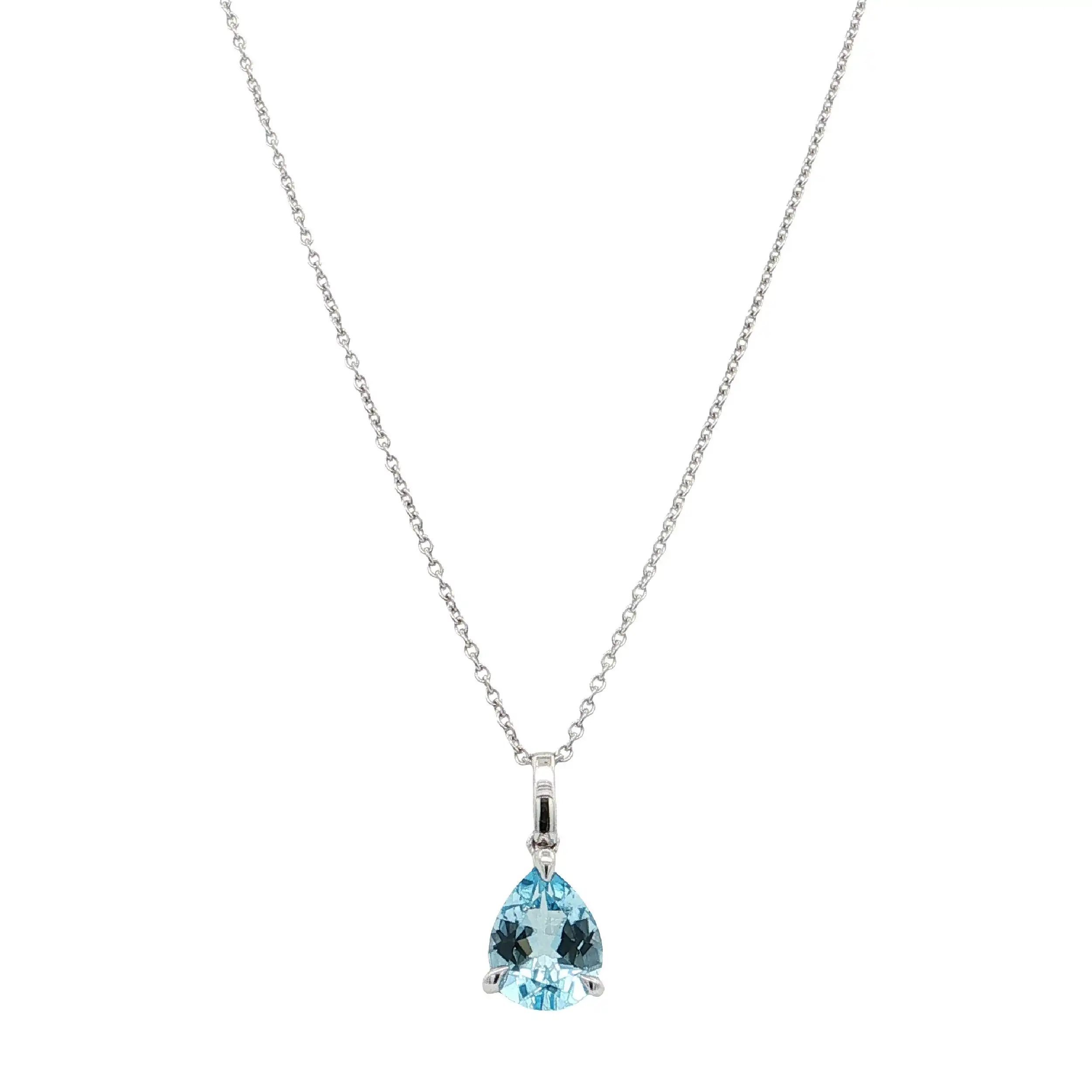Kette Weißgold mit Anhänger & Topas 1,73ct. Kette Weißgold mit Anhänger & Topas 1,73ct.