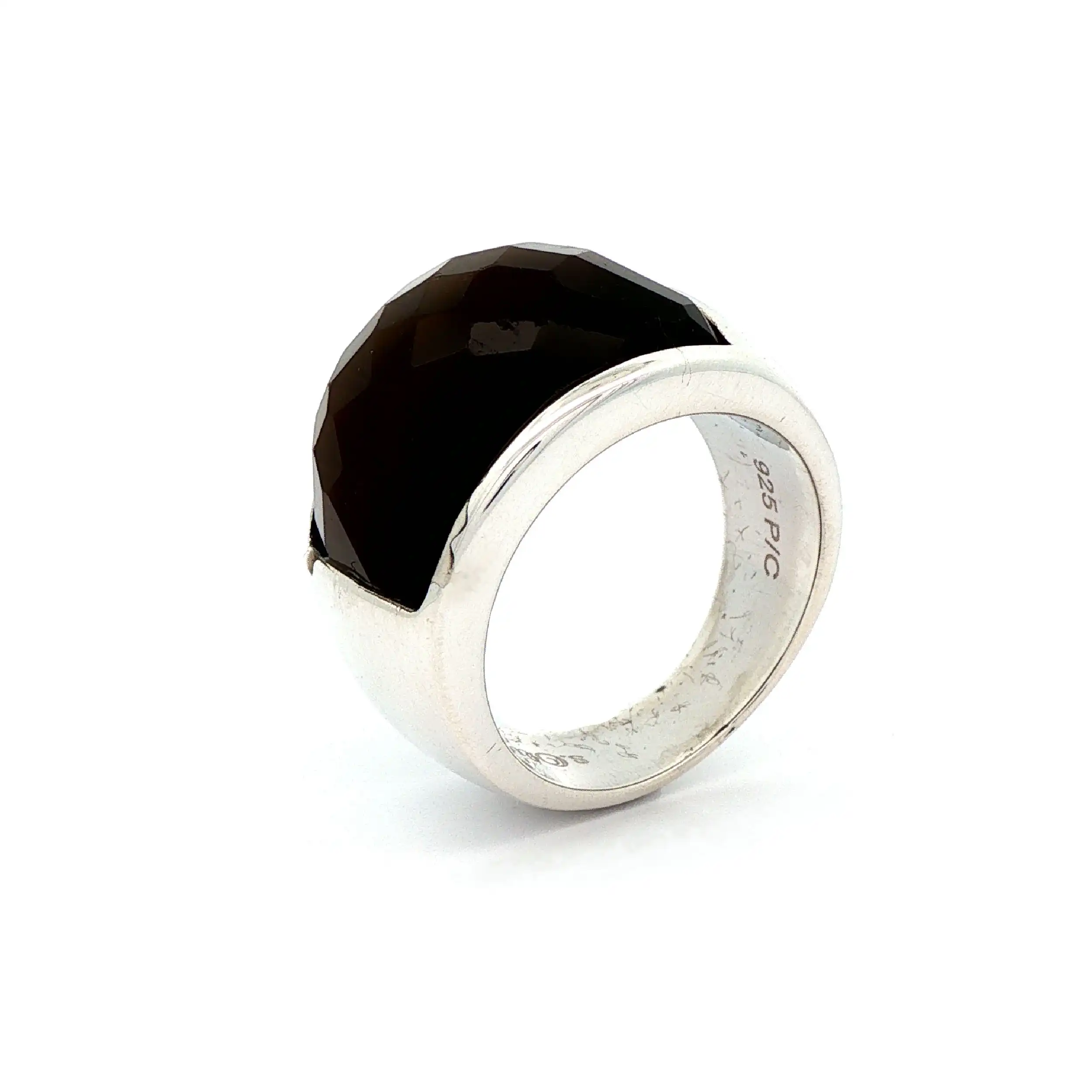 Ring Silber s.Oliver mit braunem facettierten Farbstein