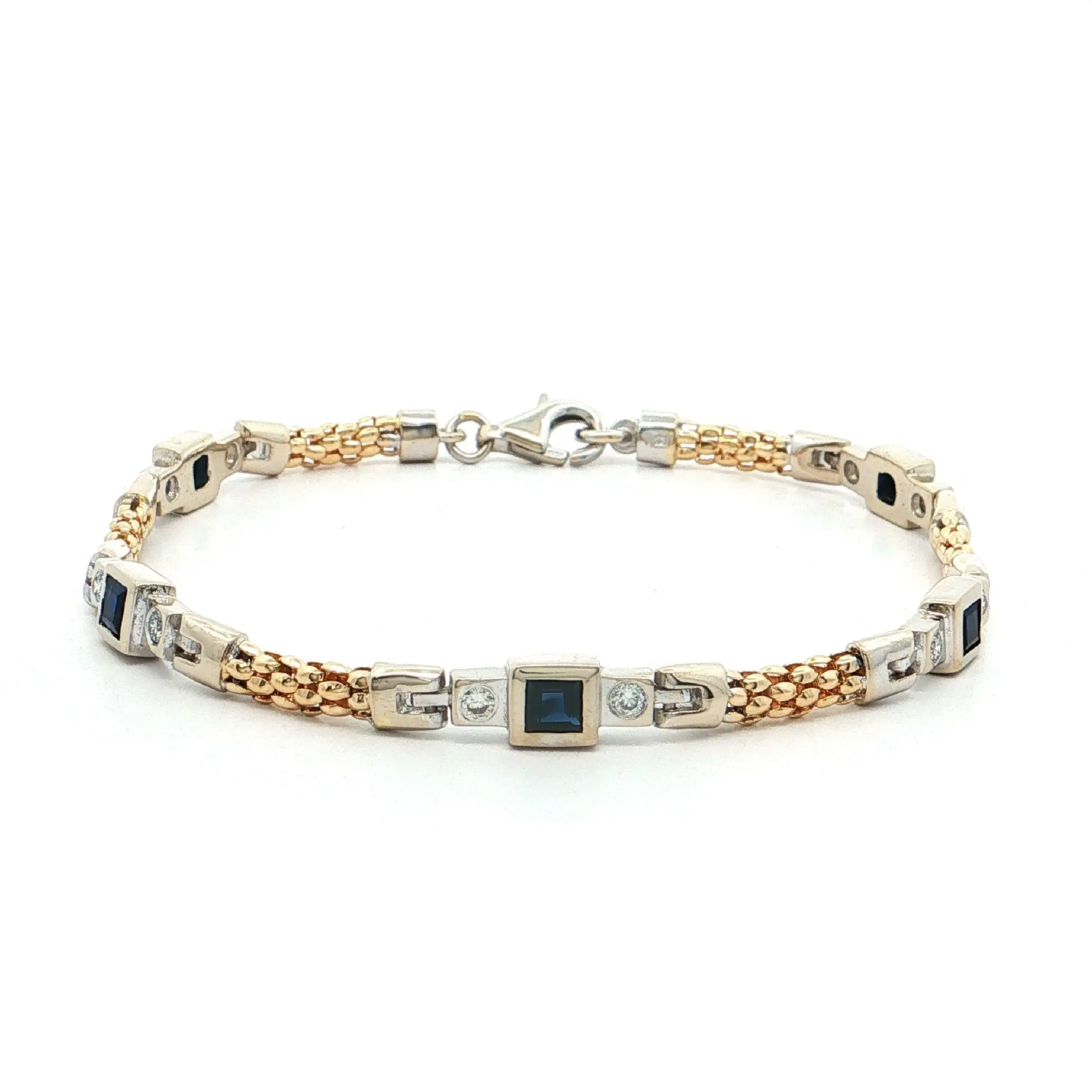 Armband Bicolor mit Saphiren und Brillanten Armband Bicolor mit Saphiren und Brillanten