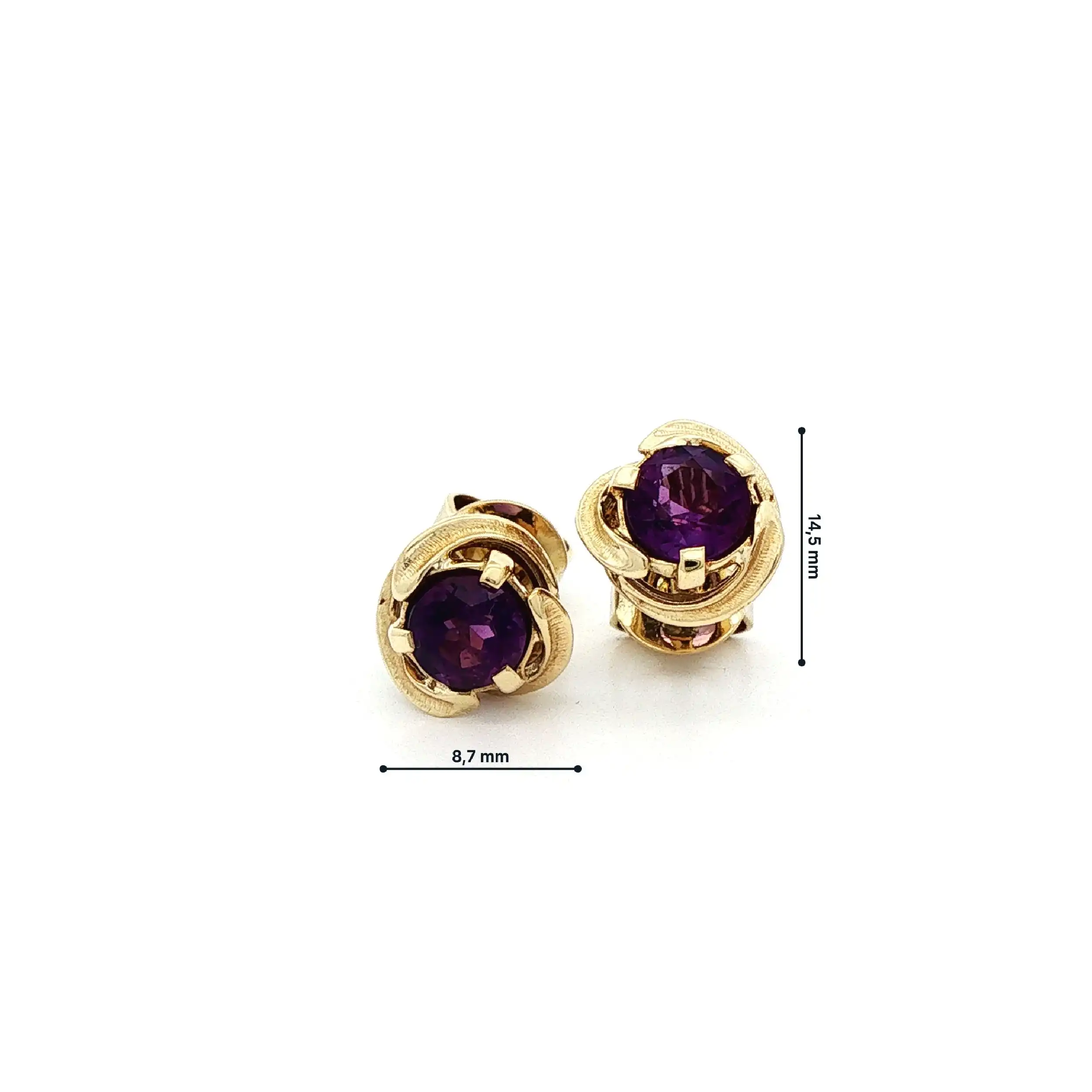Ohrstecker Gelbgold mit Amethyst