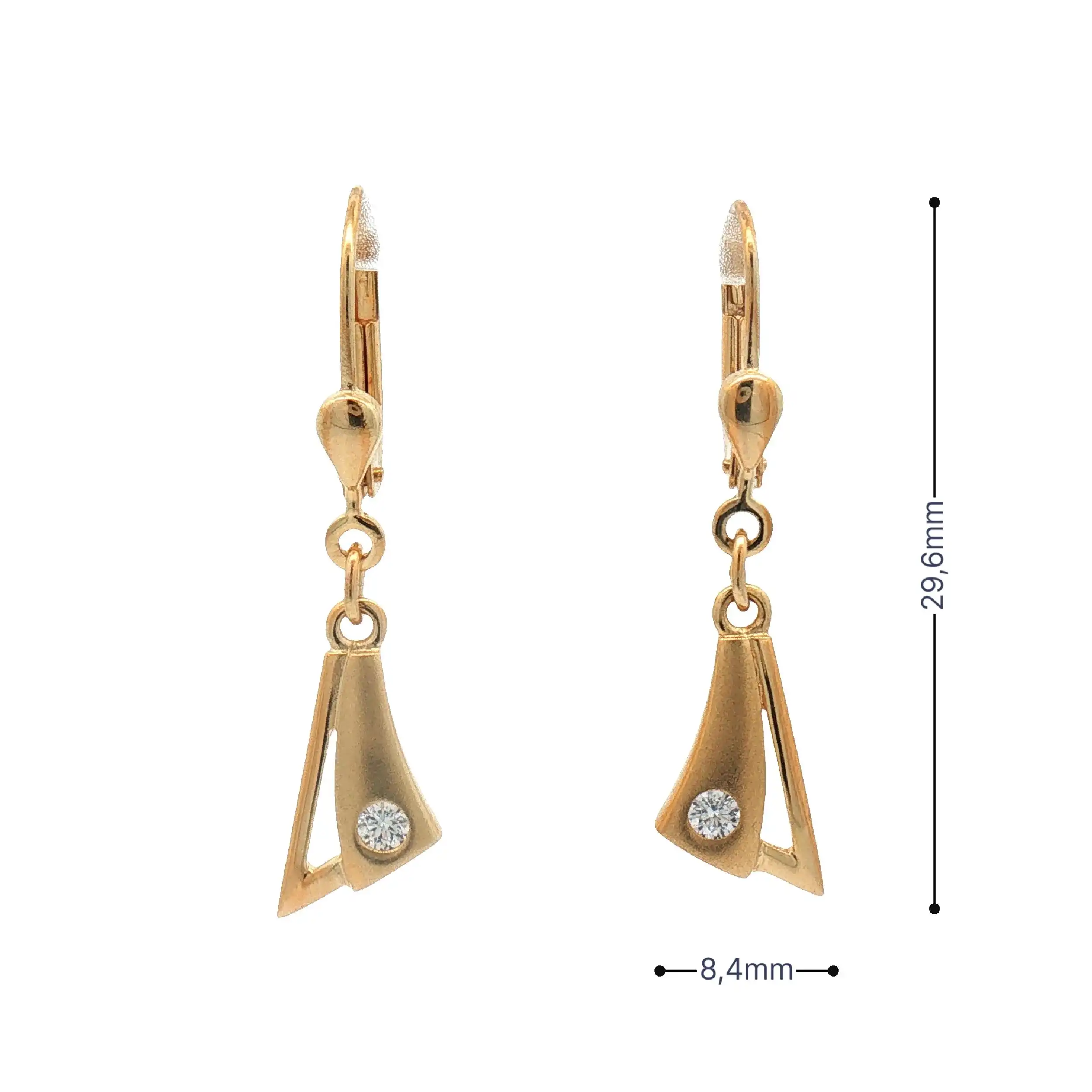 Ohrhänger Gelbgold mit Zirkonia