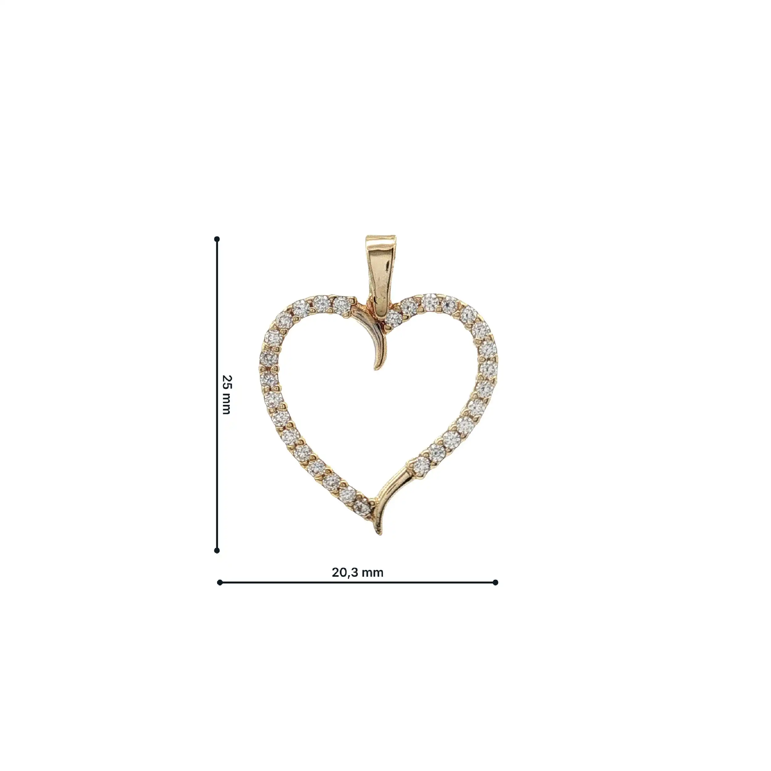 Anhänger Gelbgold Herz mit Zirkonia