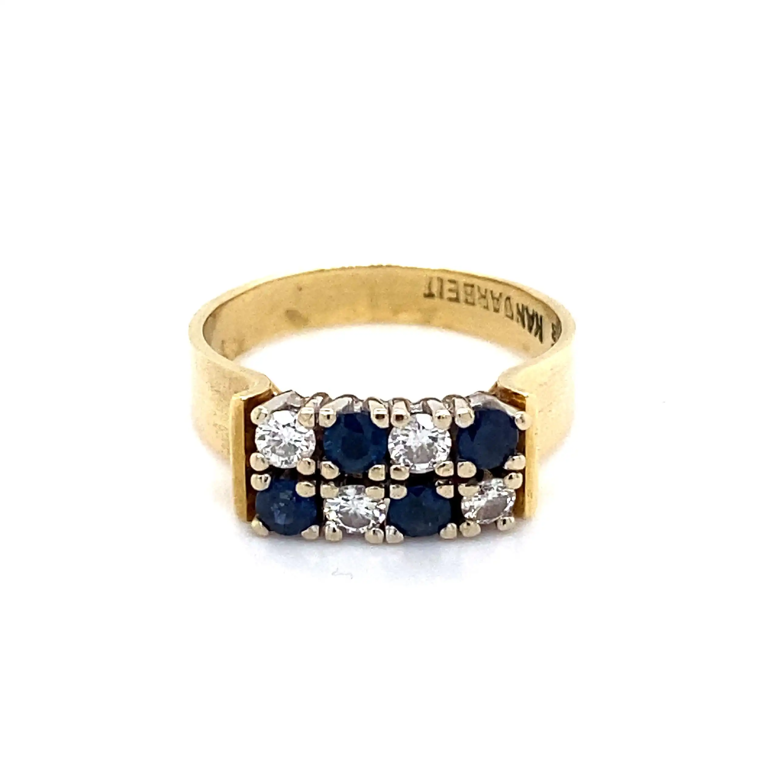 Ring Bicolor mit Brillanten und blauen Farbsteinen Ring Bicolor mit Brillanten und blauen Farbsteinen
