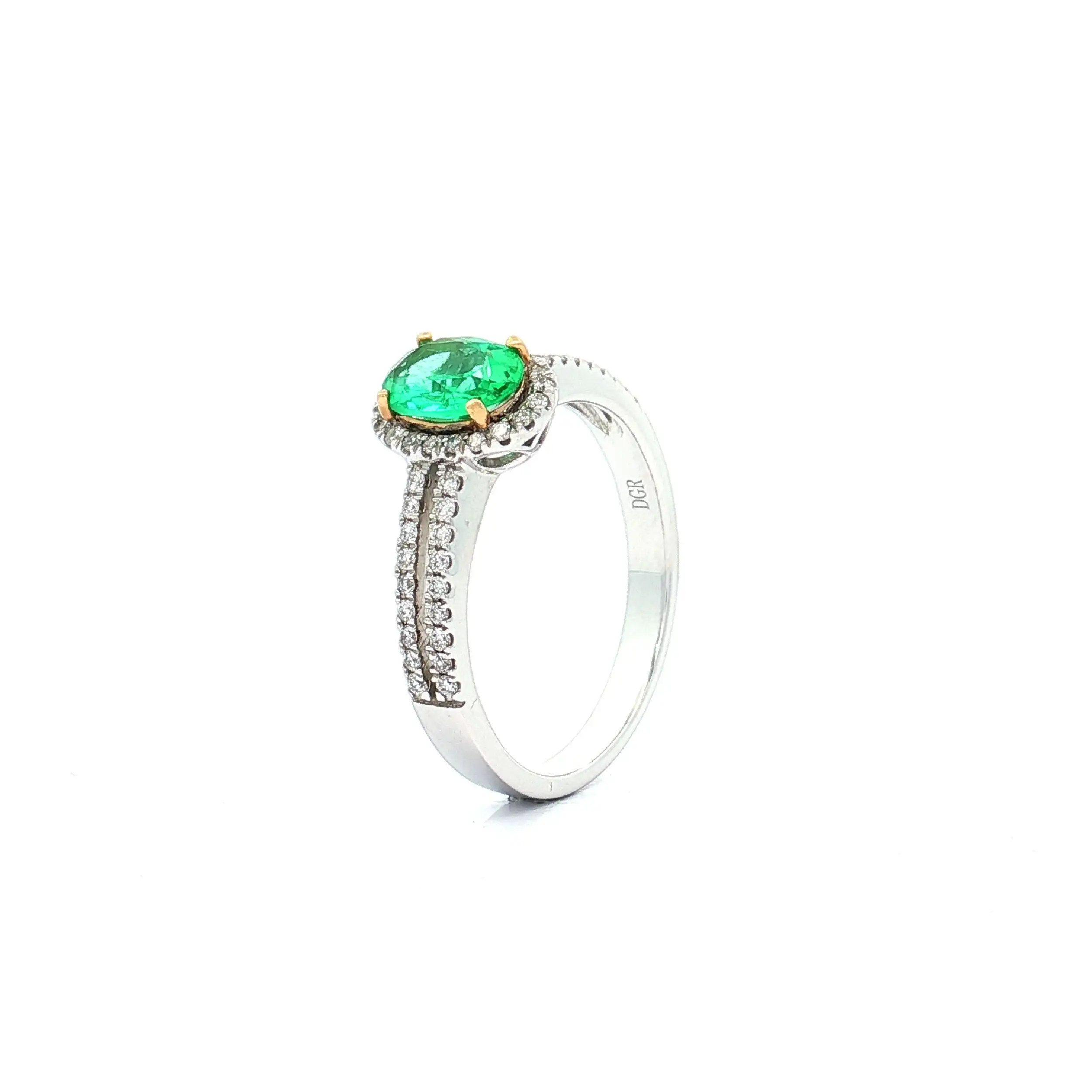 Ring Bicolor mit Smaragd und Brillanten Ring Bicolor mit Smaragd und Brillanten