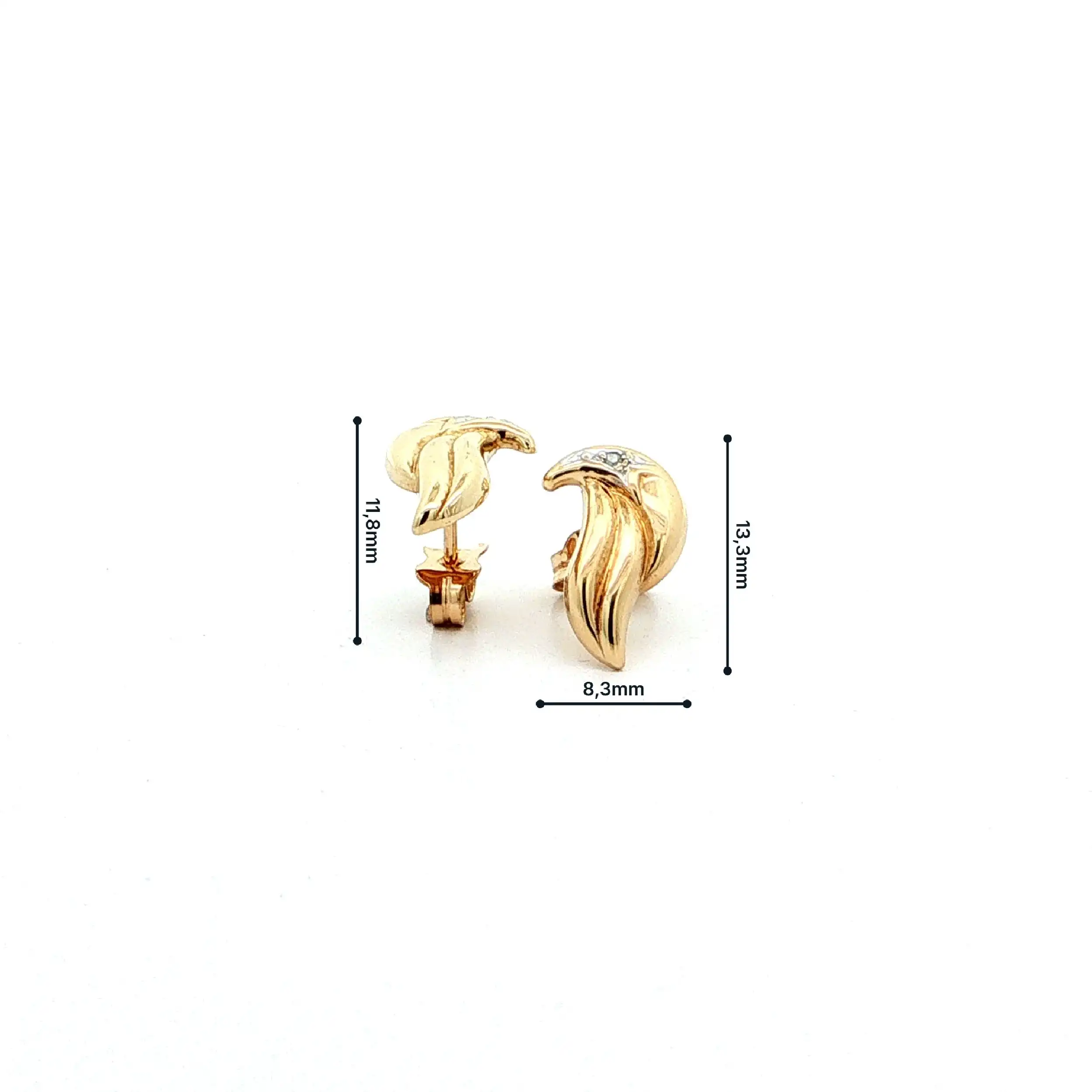 Ohrstecker Bicolor mit Diamanten Ohrstecker Bicolor mit Diamanten