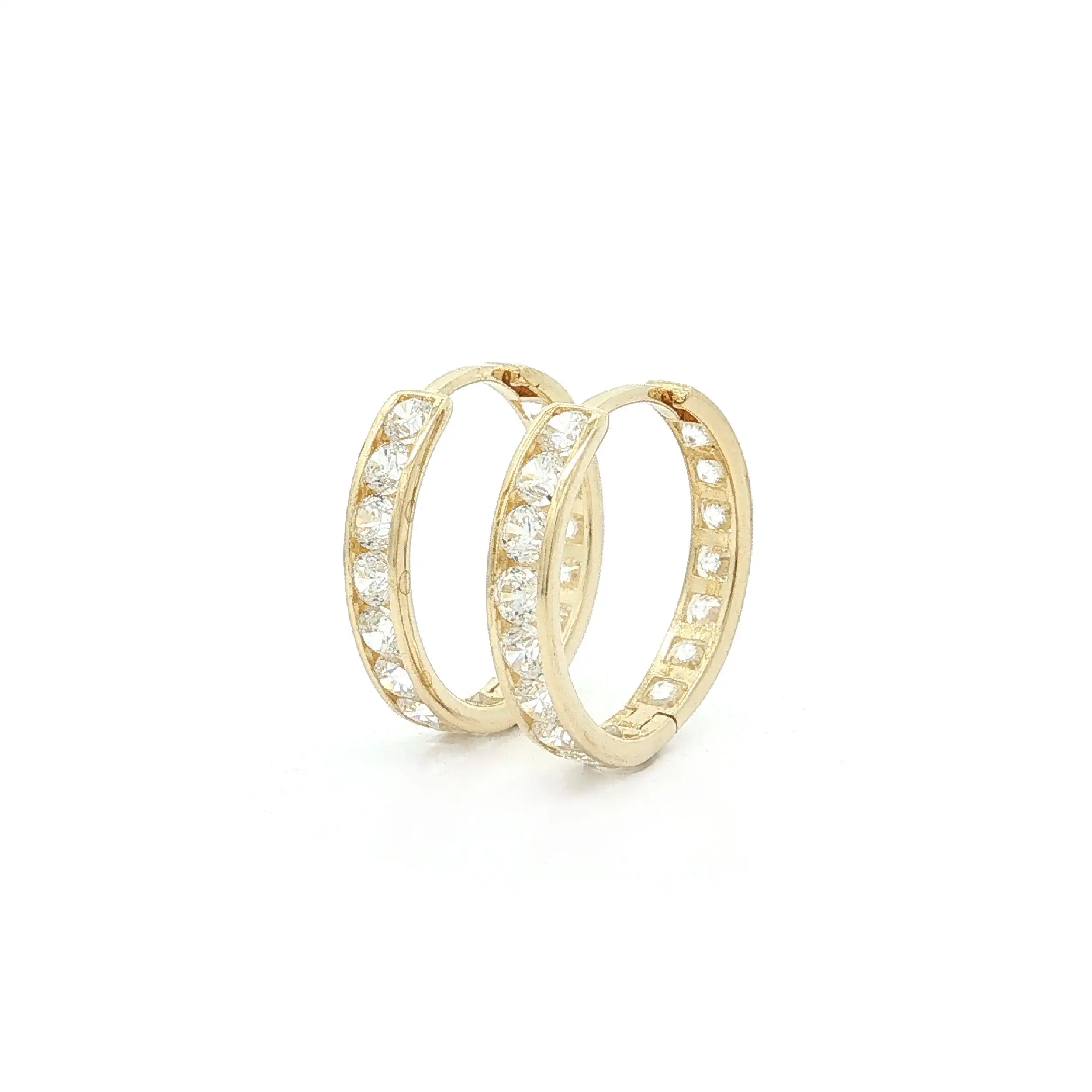 Creolen Gelbgold mit Zirkonia