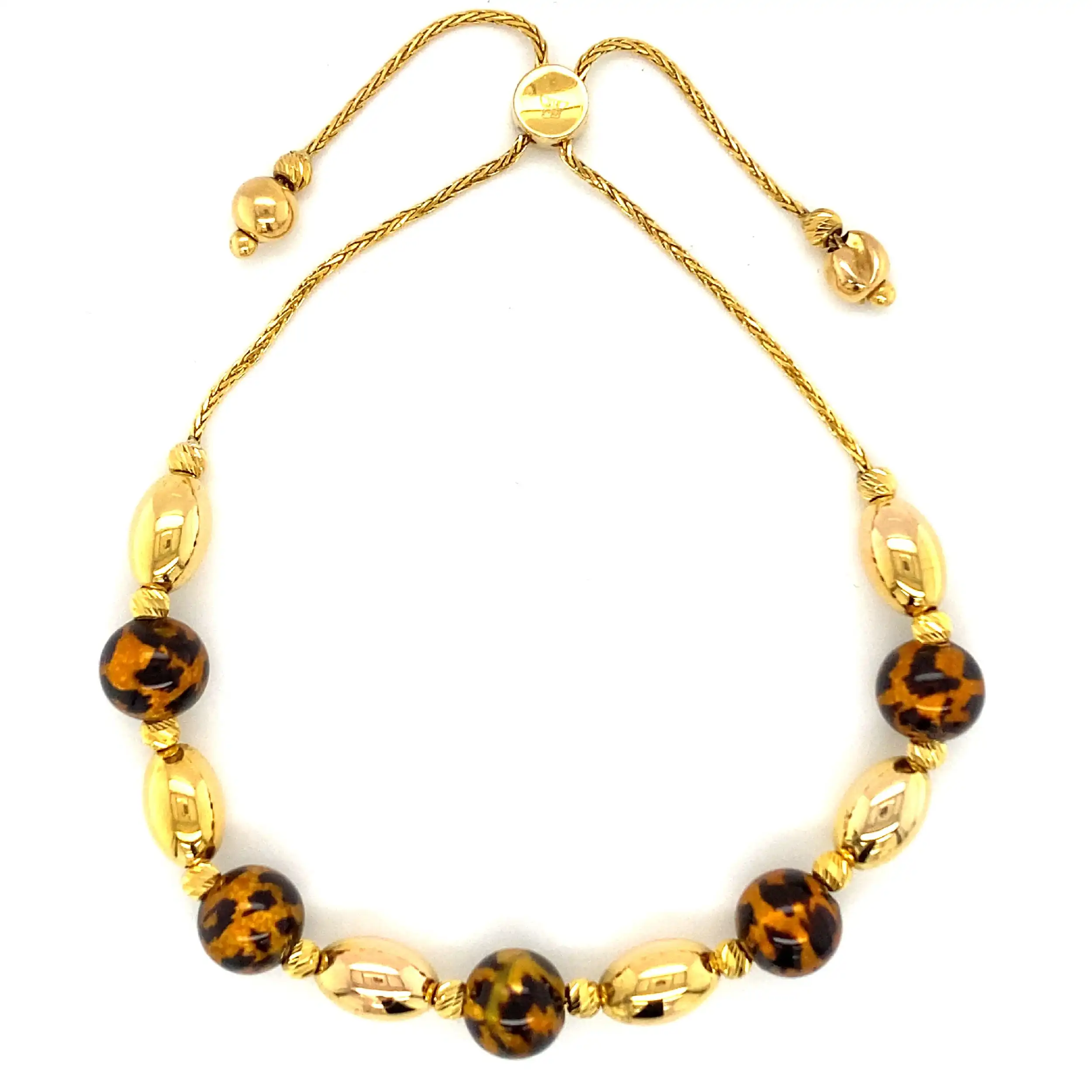 Armband Gelbgold Kugeln mit Farbeinlage