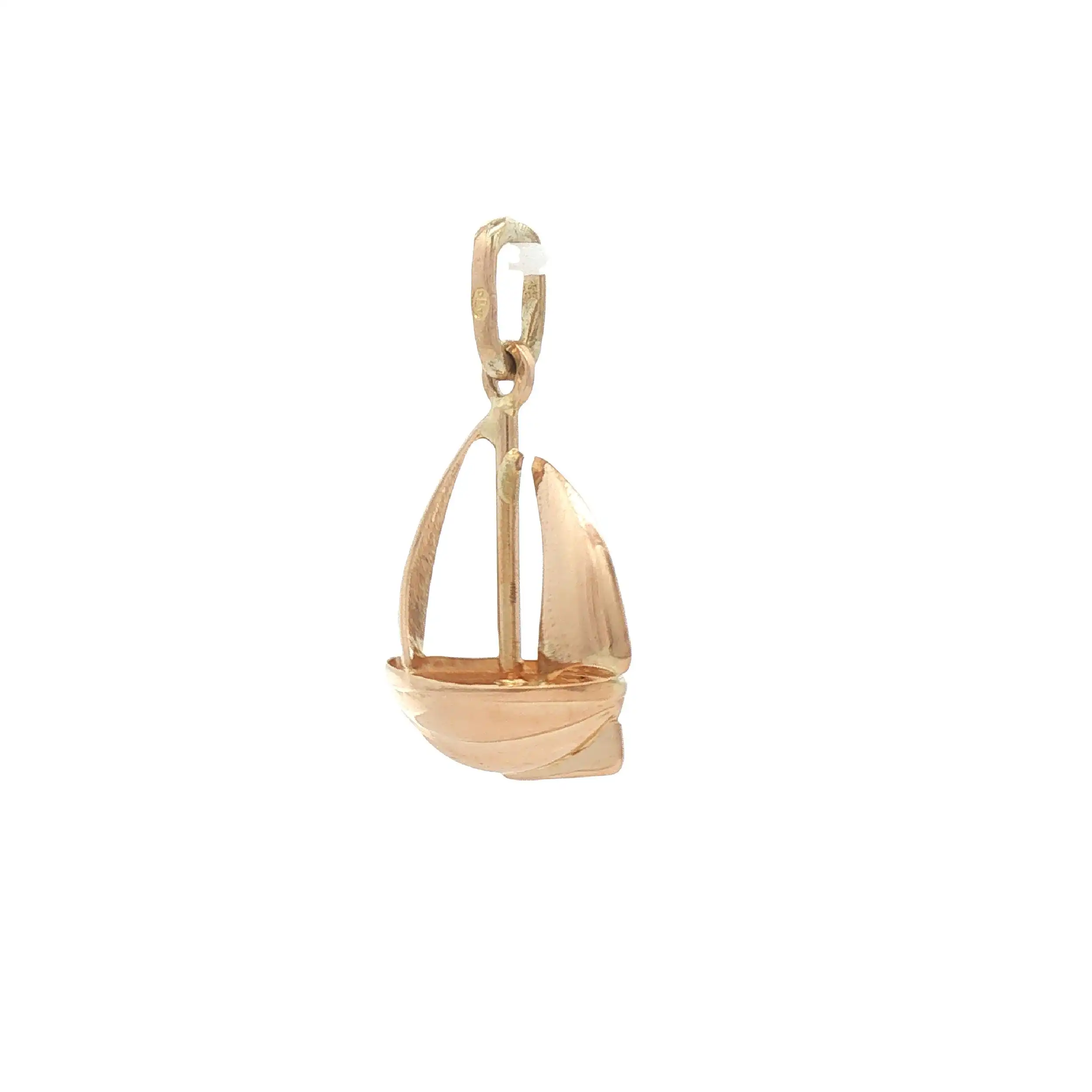 Anhänger Gelbgold Segelboot