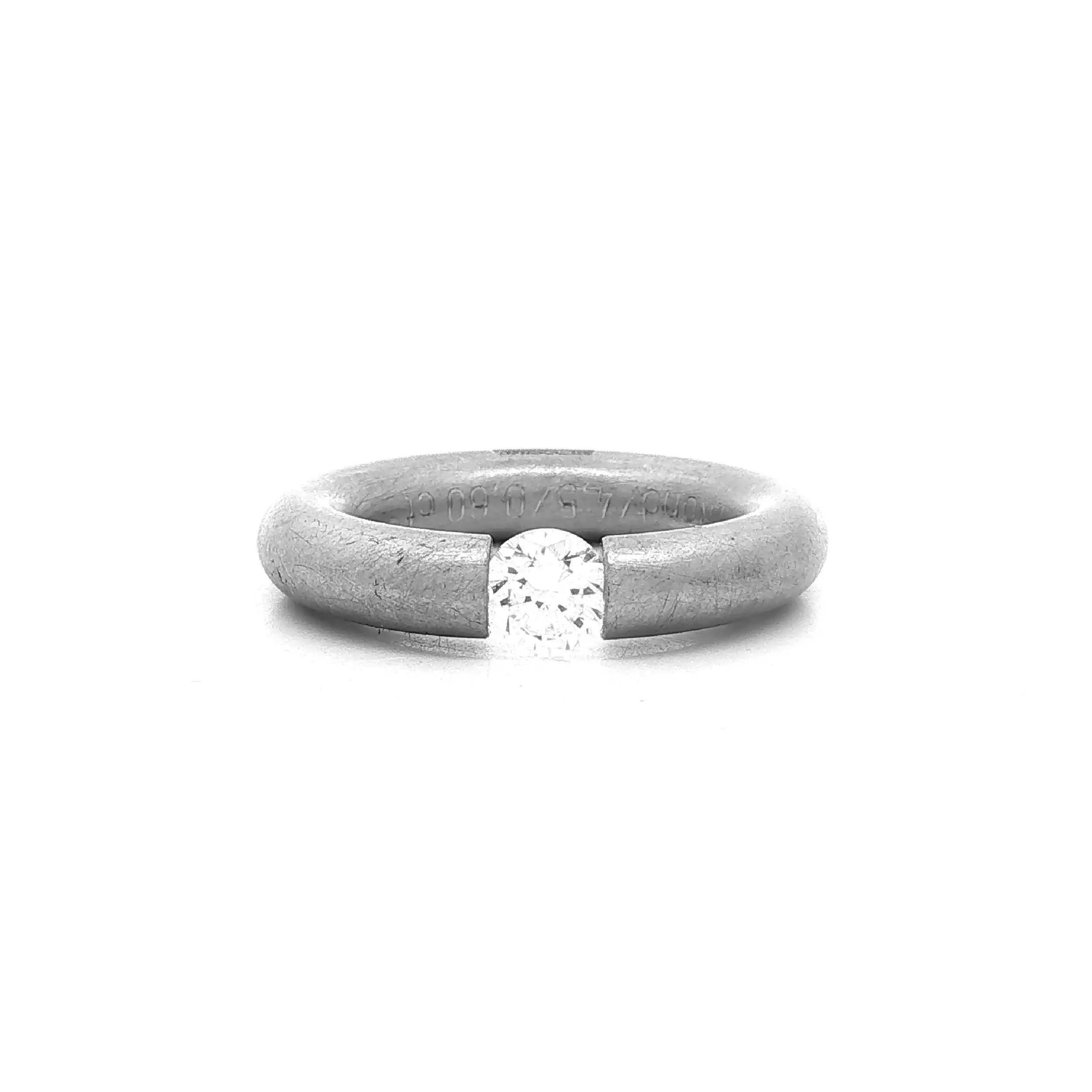 Spannring Silber Niessing "Musterring" Rund mit Zirkonia