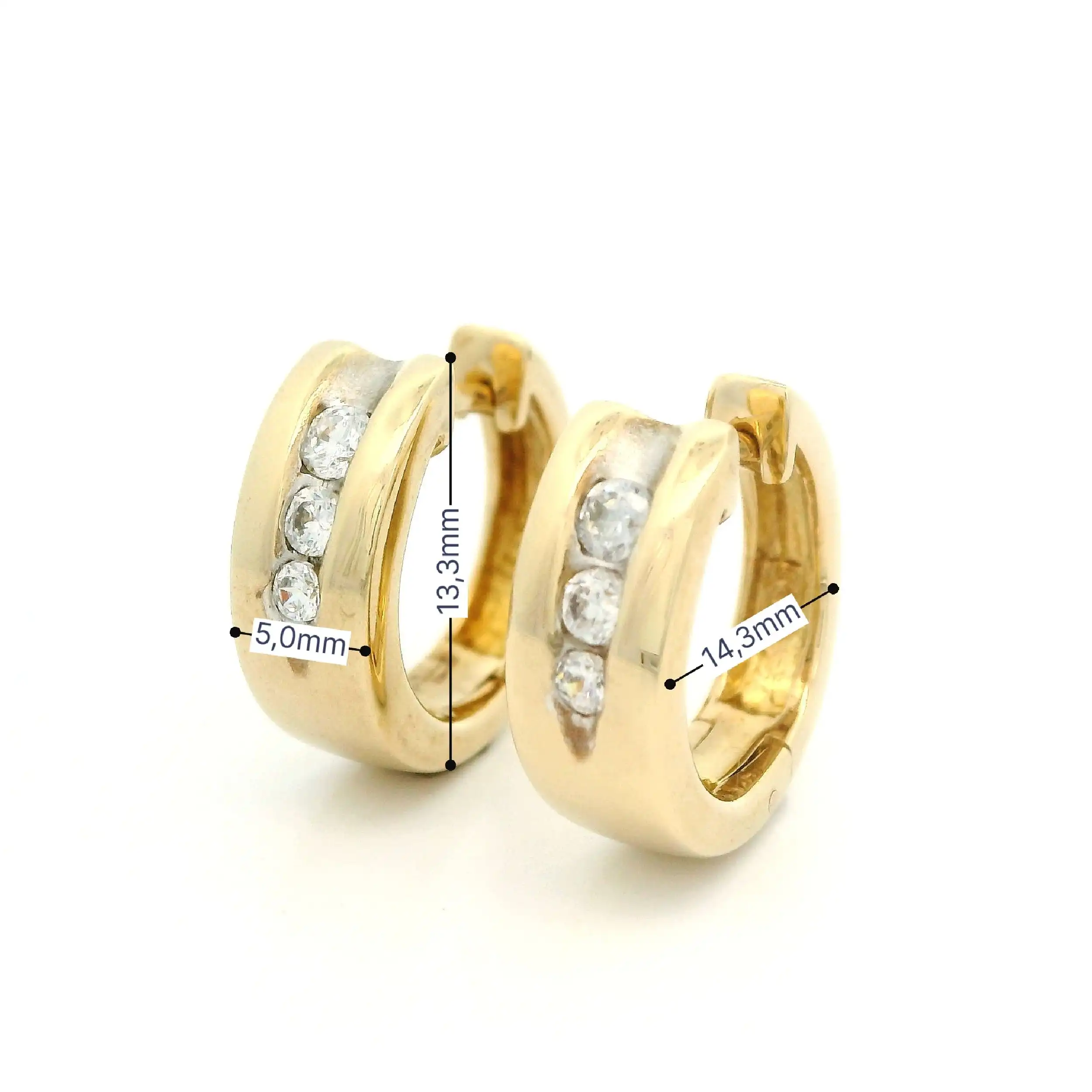 Creolen Gelbgold mit Zirkonia Creolen Gelbgold mit Zirkonia