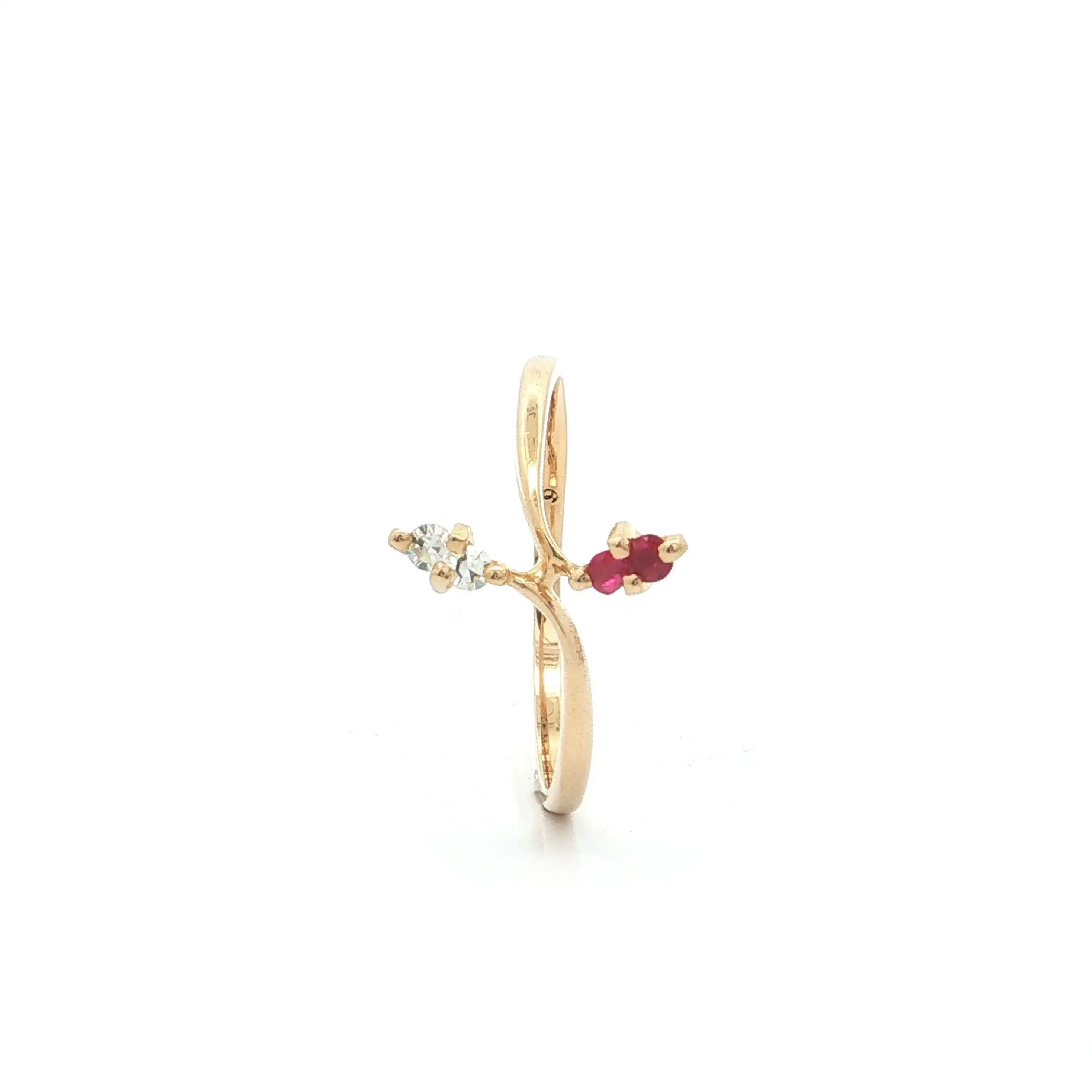 Ring Gelbgold mit Rubinen und Diamanten