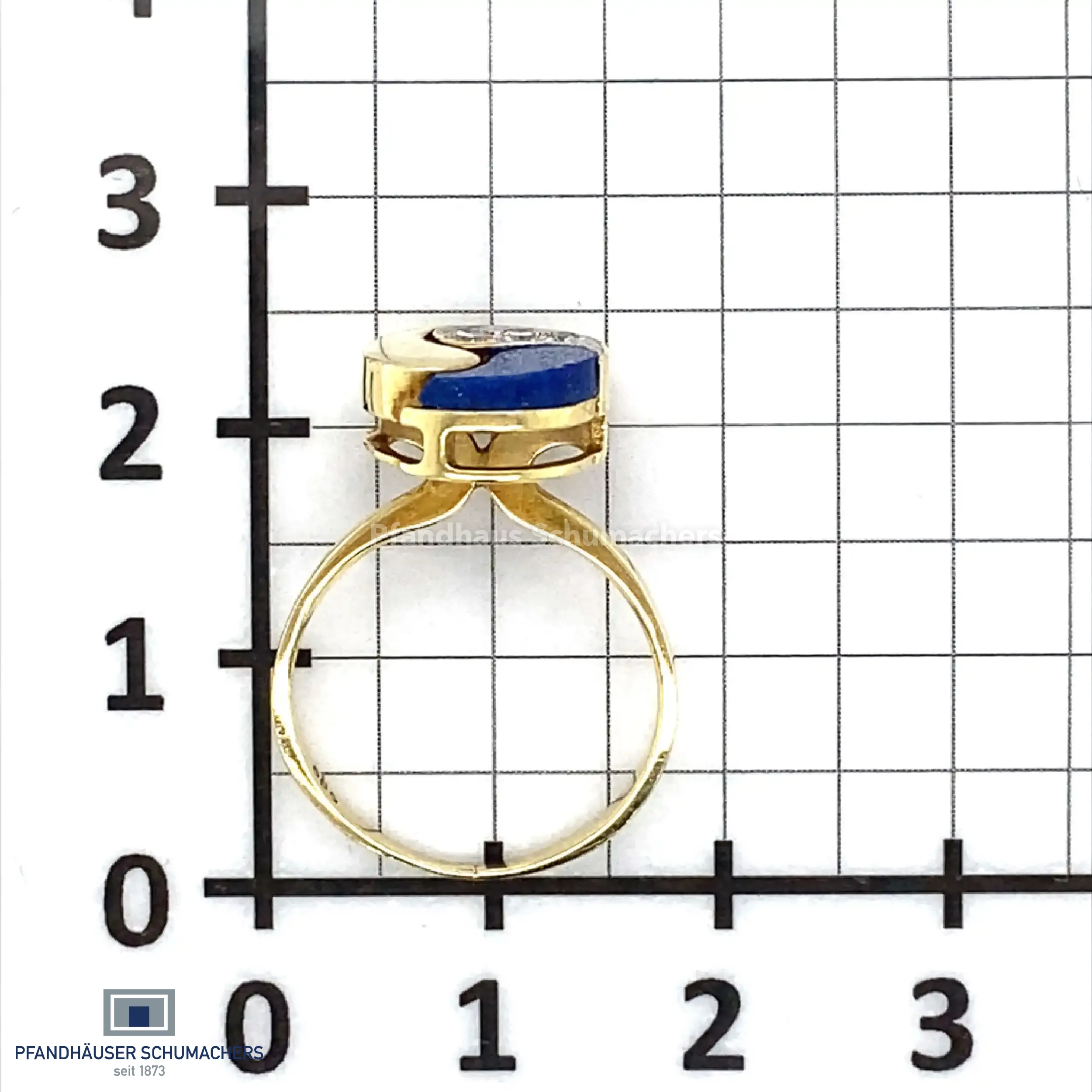 Ring Gelbgold mit Lapislazuli und Diamanten