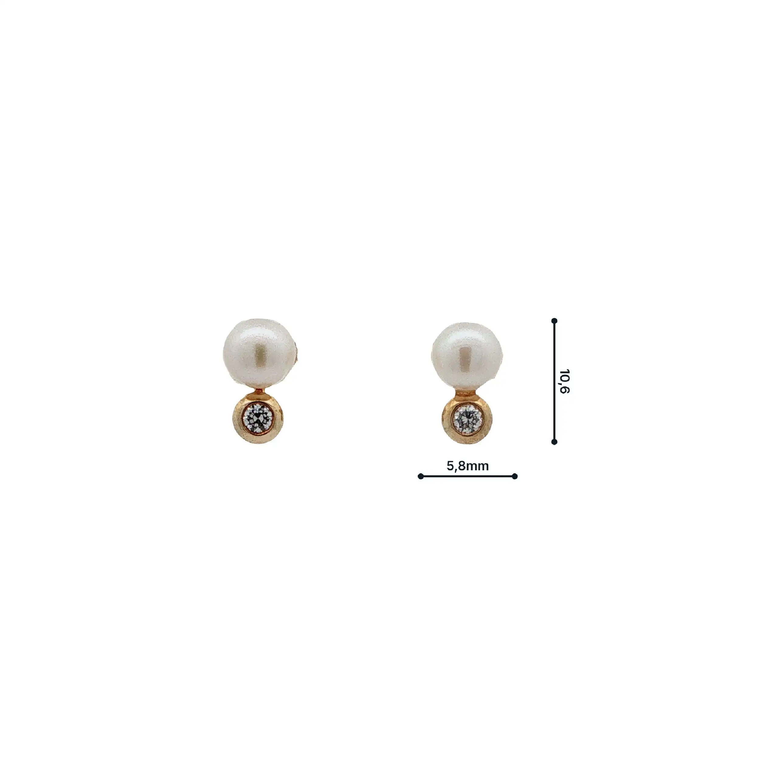 Ohrstecker Gelbgold mit Perle & Zirkonia Ohrstecker Gelbgold mit Perle & Zirkonia